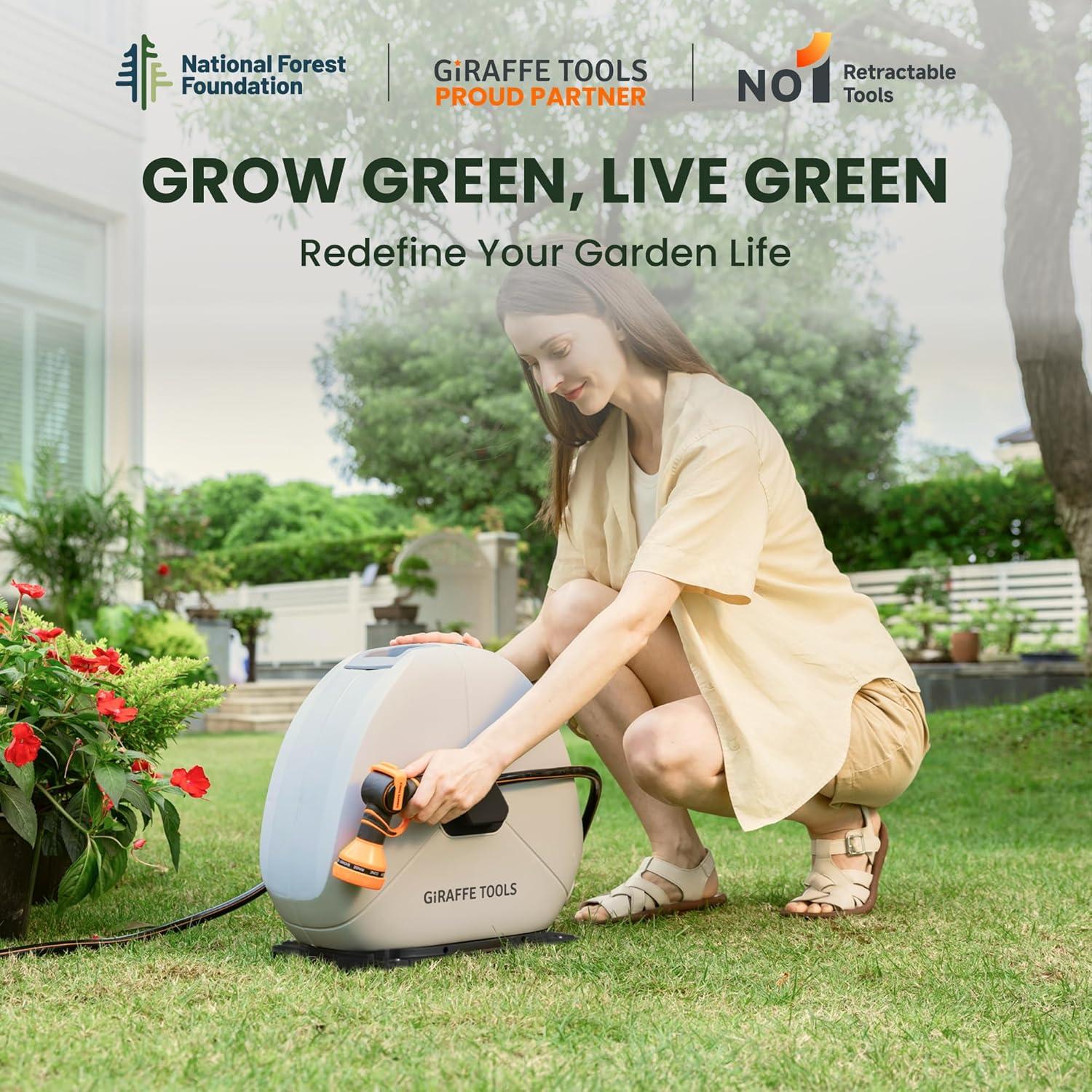 Carrete de Manguera Retráctil Giraffe Tools 39.62m 1/2"