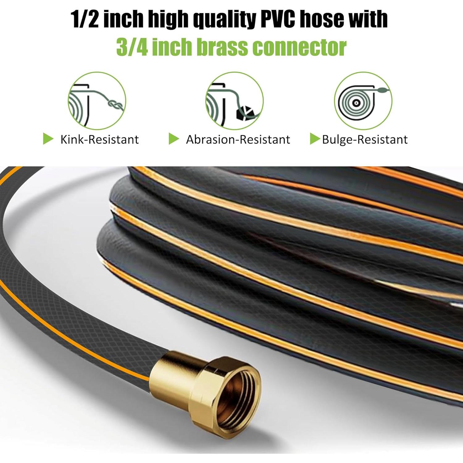 Carrete de Manguera de Jardín Aokia 20 m Retráctil con Soporte