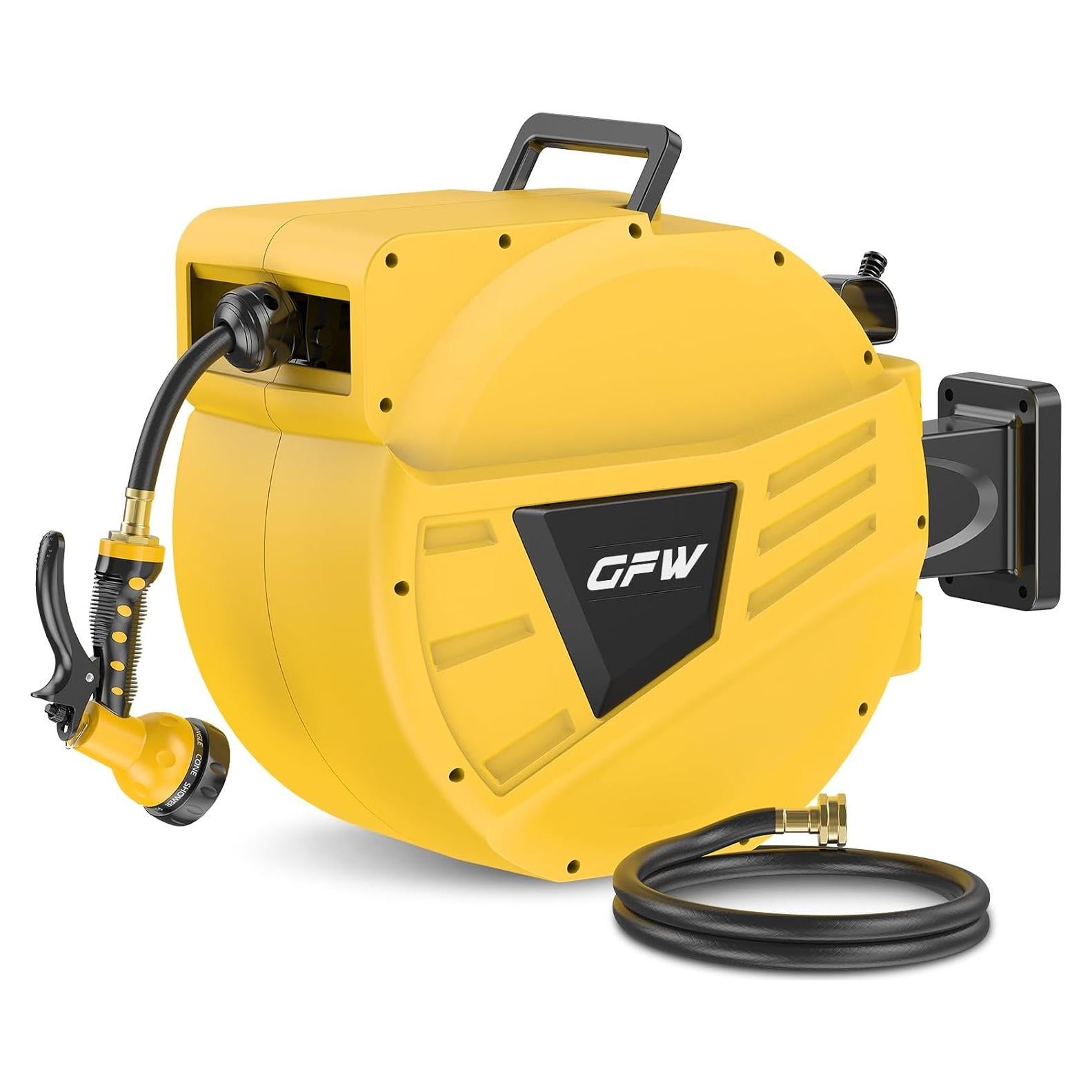 Carrete de Manguera Retráctil GOFORWILD 27.43 m Amarillo