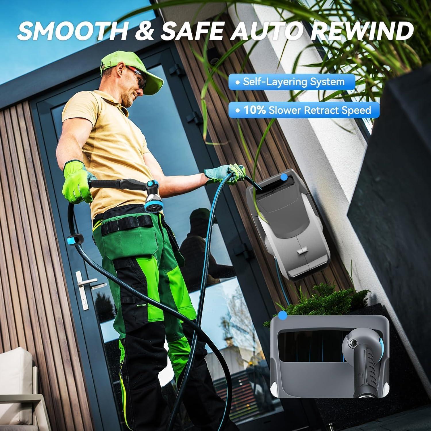 Carrete de Manguera Retráctil Relhost 30.48 m x 1.59 cm Pared