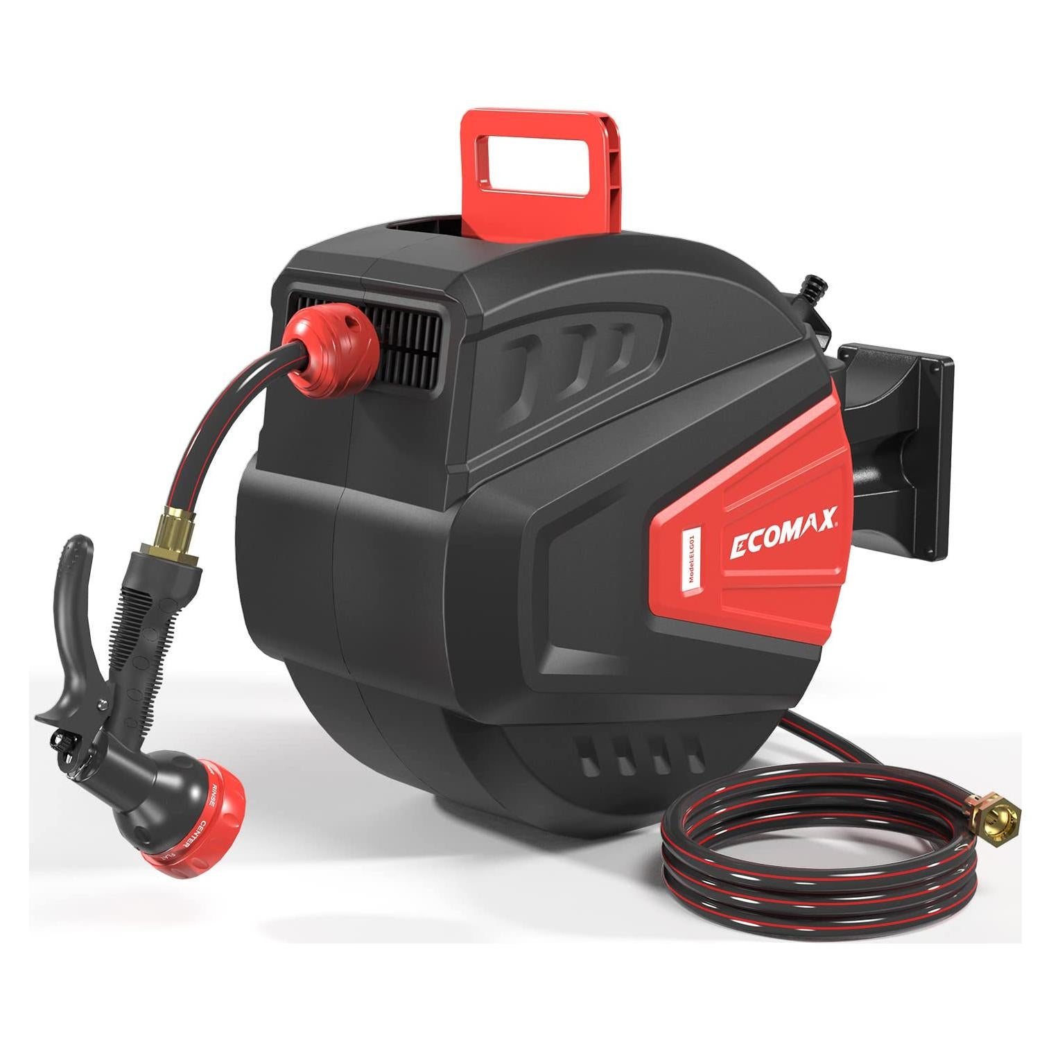 Carrete de Manguera de Jardín ECOMAX ELG01 30.48m con 9 Patrones