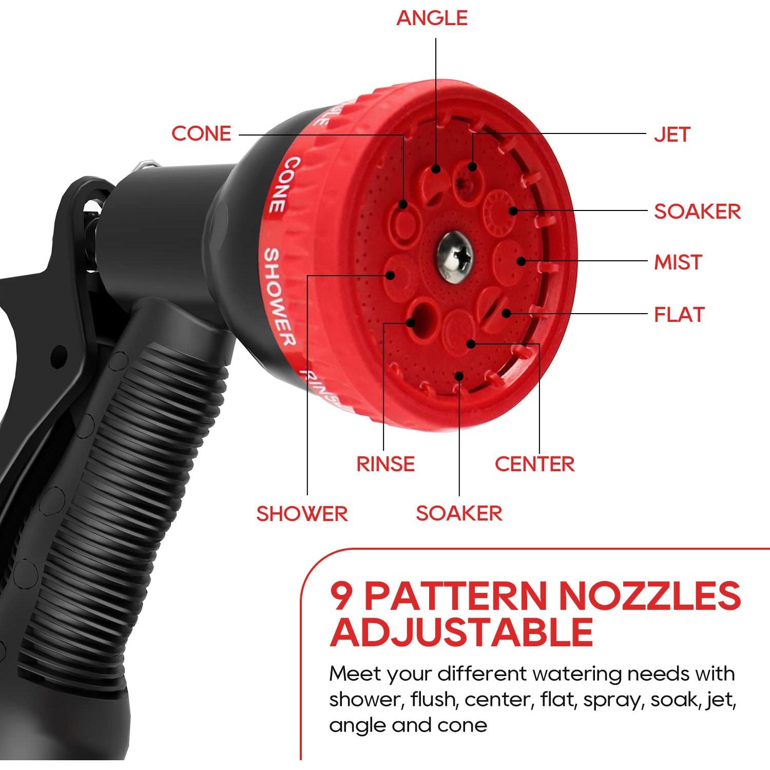 Carrete de Manguera de Jardín ECOMAX ELG01 30.48m con 9 Patrones