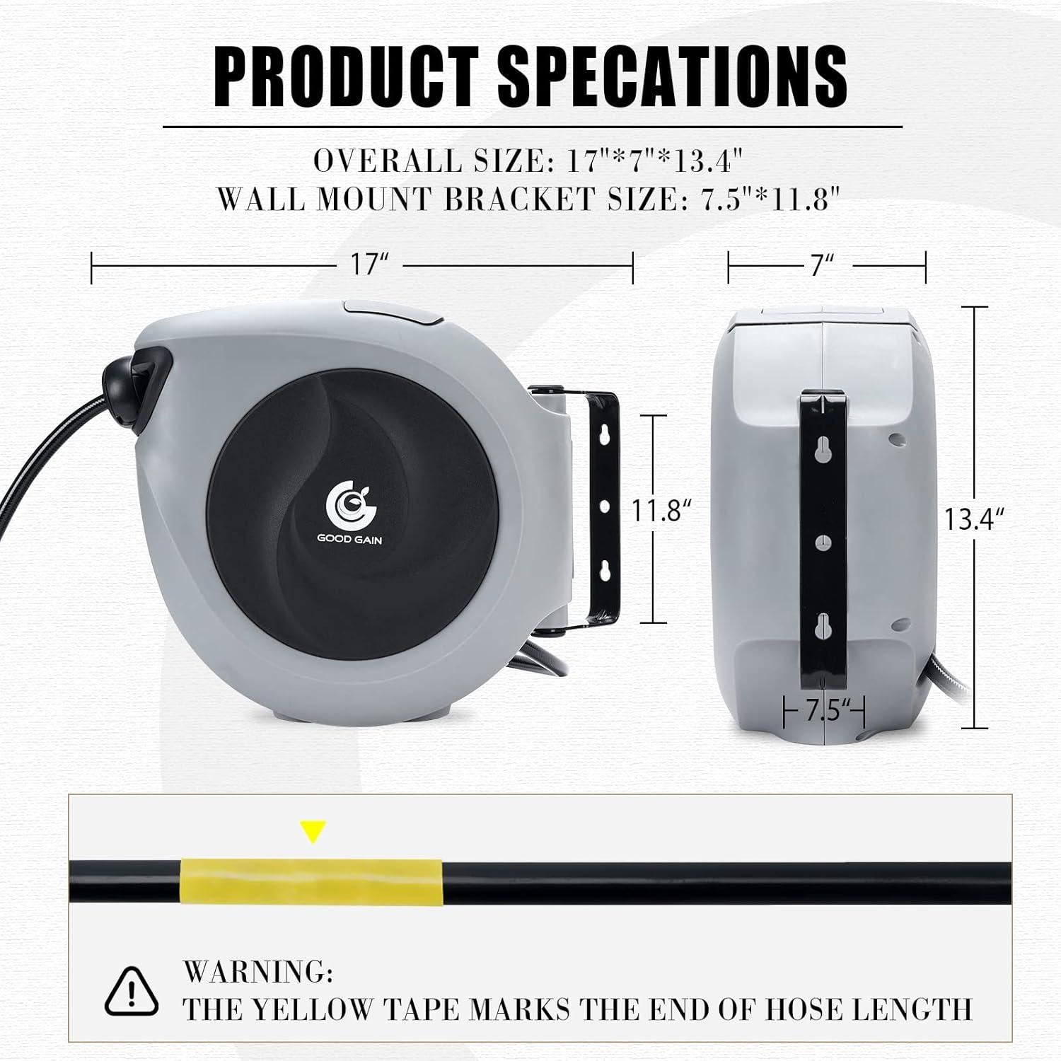 Carrete de Manguera de Aire G GOOD GAIN 15m 3/8" Automático