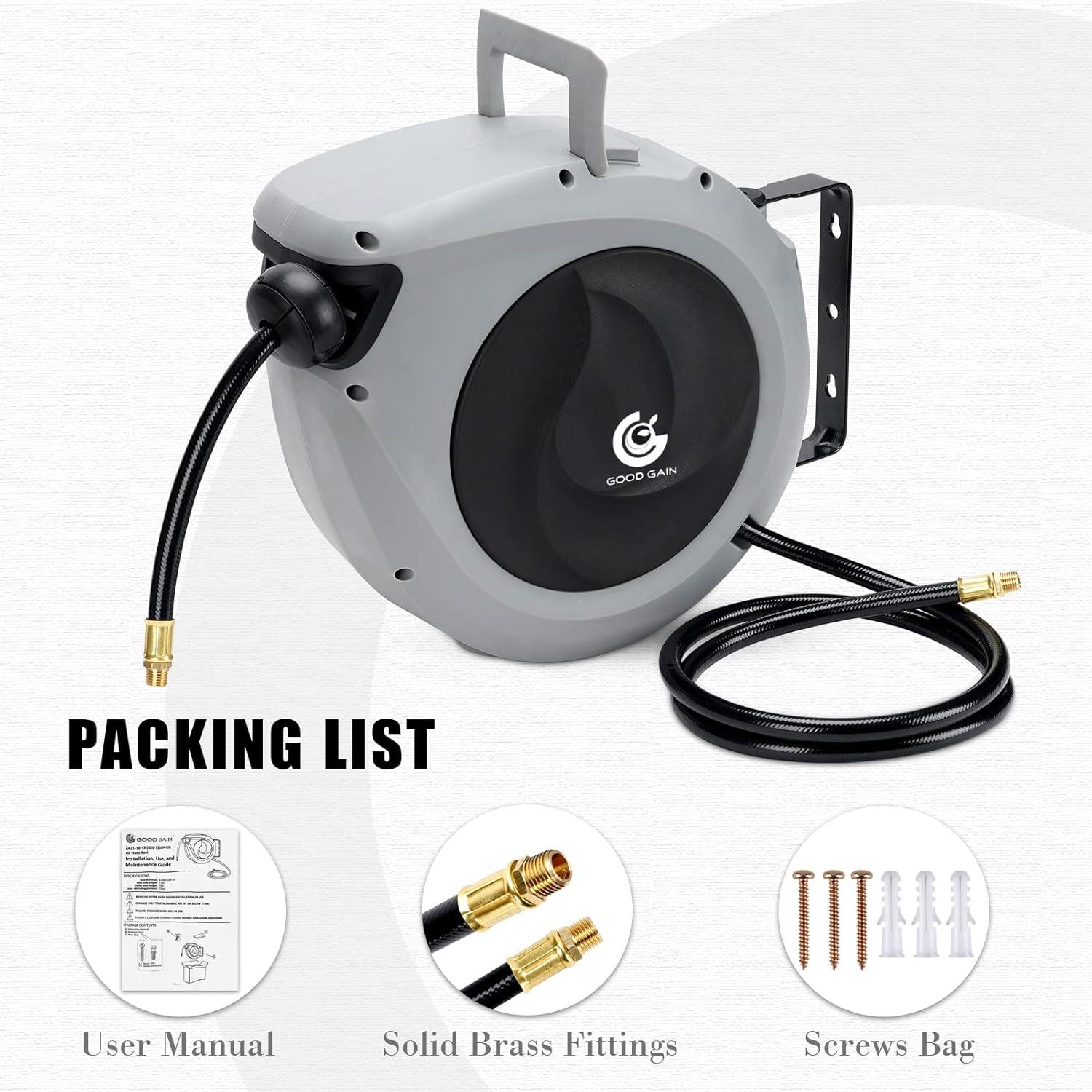 Carrete de Manguera de Aire G GOOD GAIN 15m 3/8" Automático