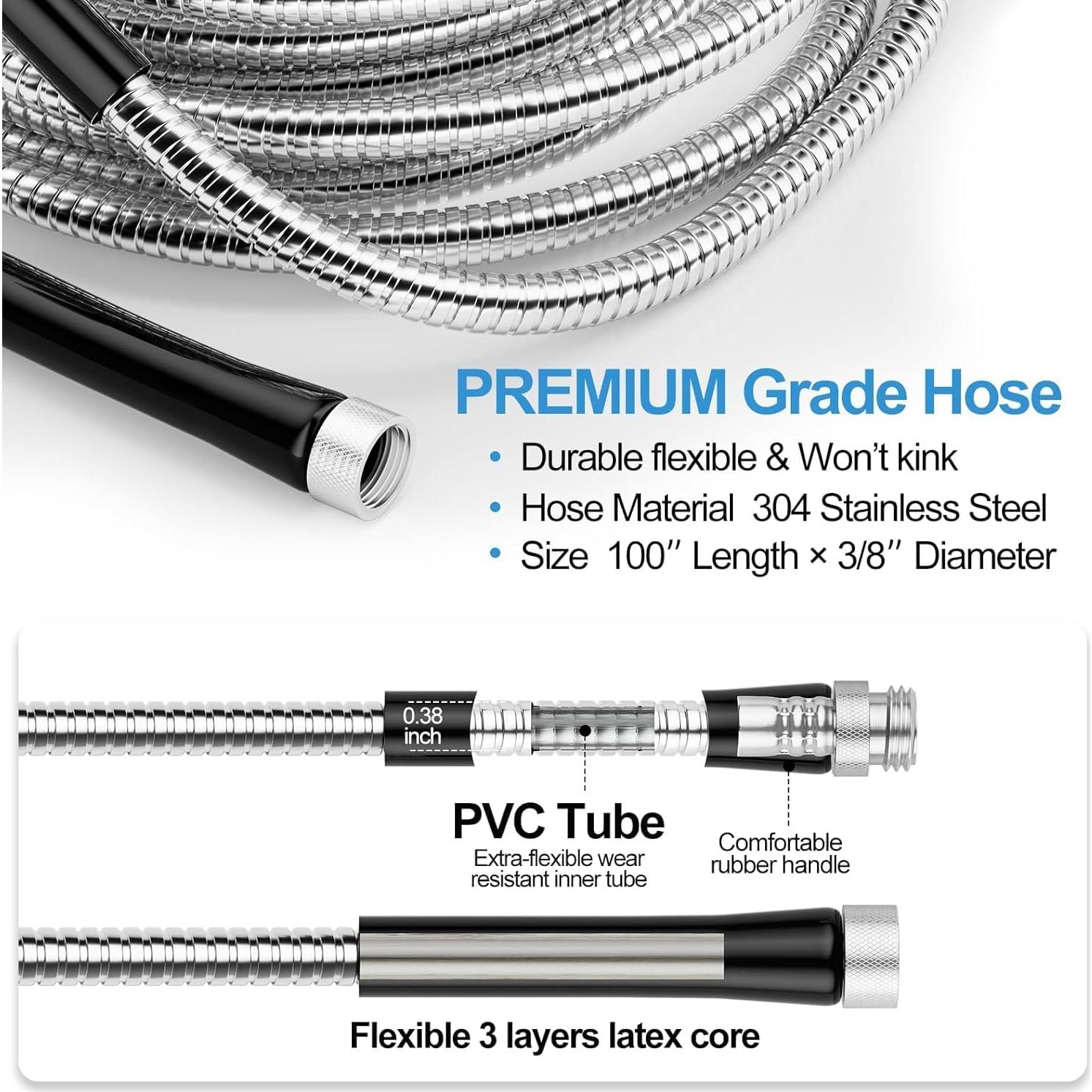 Carrete de Manguera de Jardín GLOSHOOTING 30.48m Metal 9 Patrones