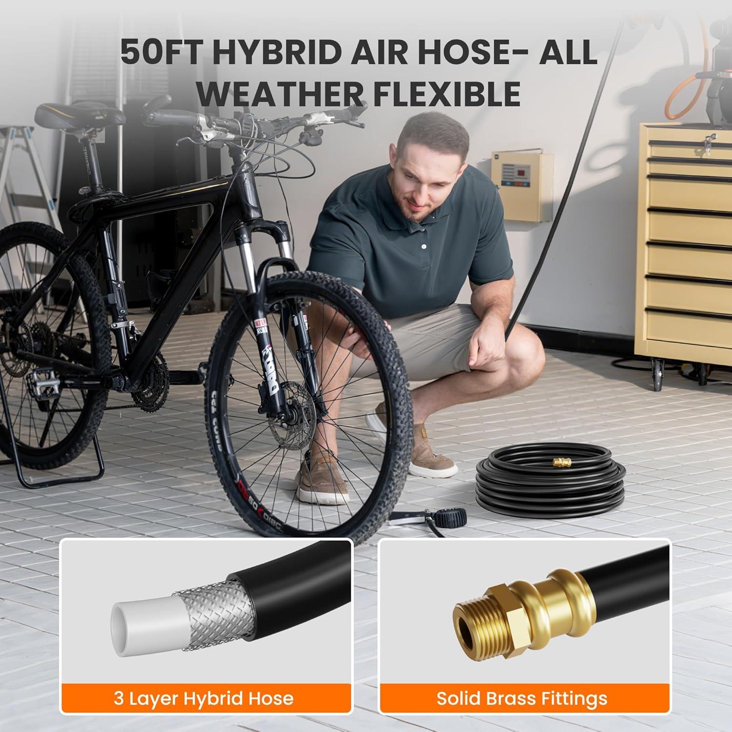 Carrete de Manguera de Aire Retráctil Giraffe Tools 15.24 m