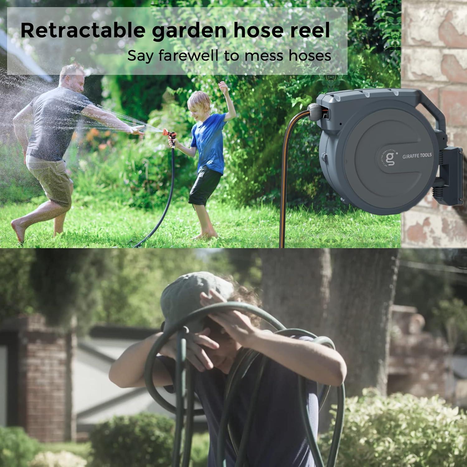 Carrete de Manguera Retráctil Giraffe Tools 5/8" x 27,4m