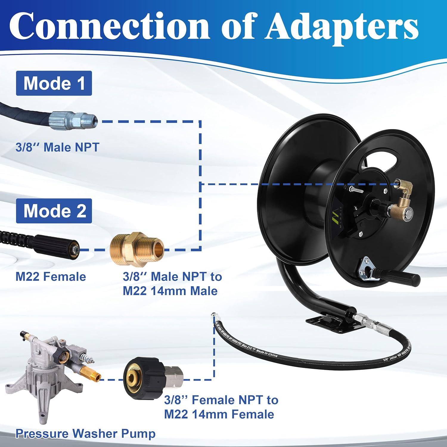 Carrete de Manguera de Lavadora a Presión M MINGLE 30.48m