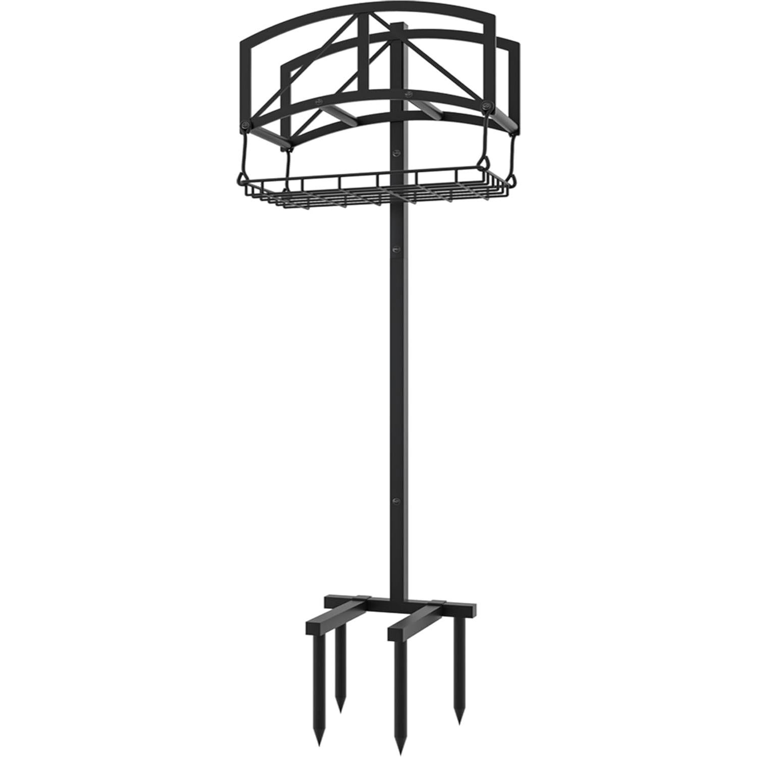 Soporte para Manguera Fire Beauty con Canasta, Acero Inoxidable