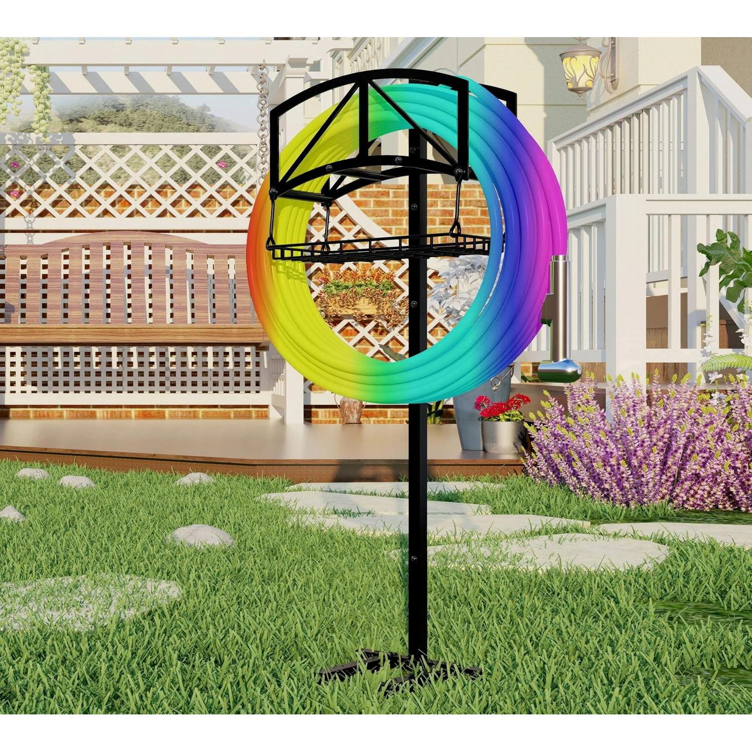 Soporte para Manguera Fire Beauty con Canasta, Acero Inoxidable