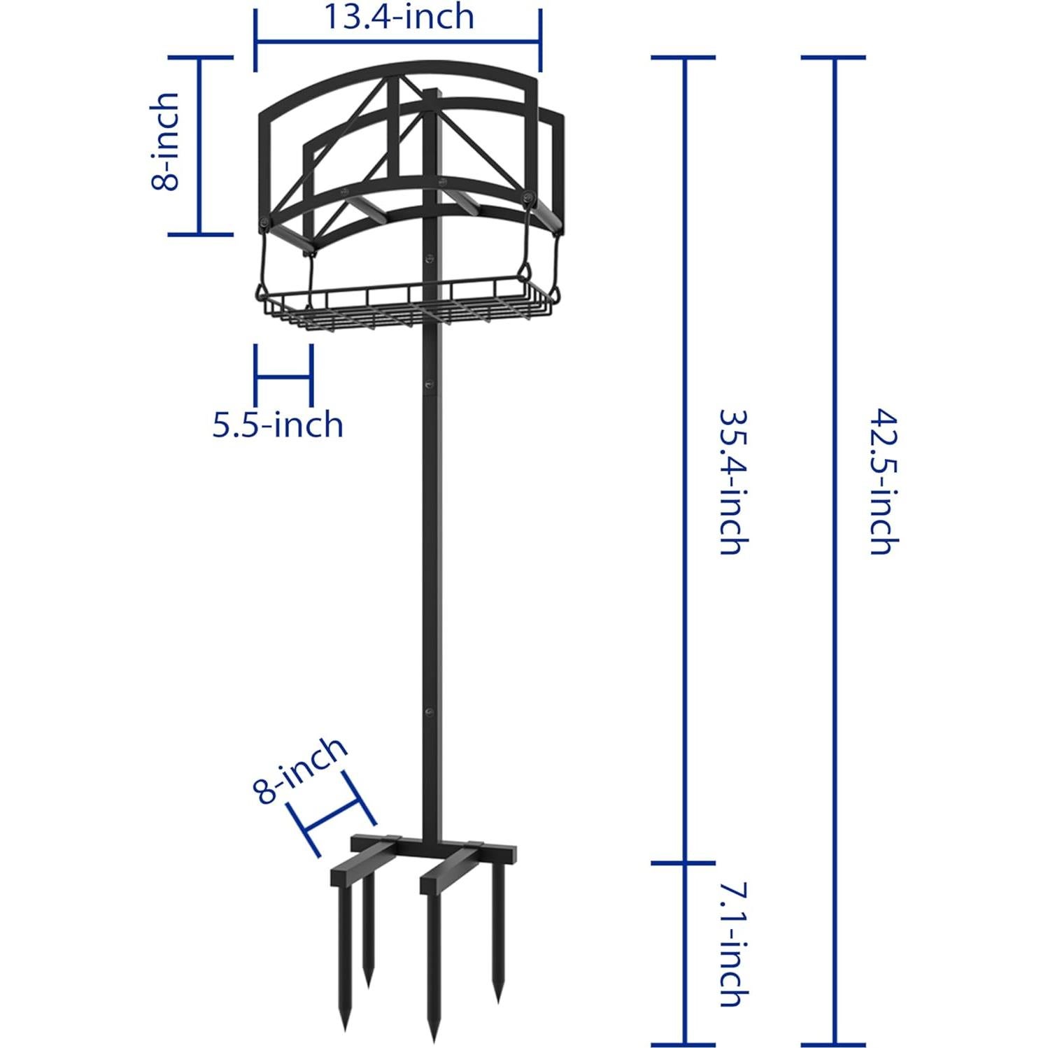 Soporte para Manguera Fire Beauty con Canasta, Acero Inoxidable