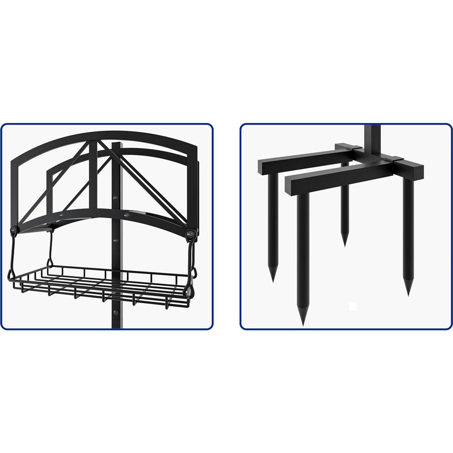 Soporte para Manguera Fire Beauty con Canasta, Acero Inoxidable