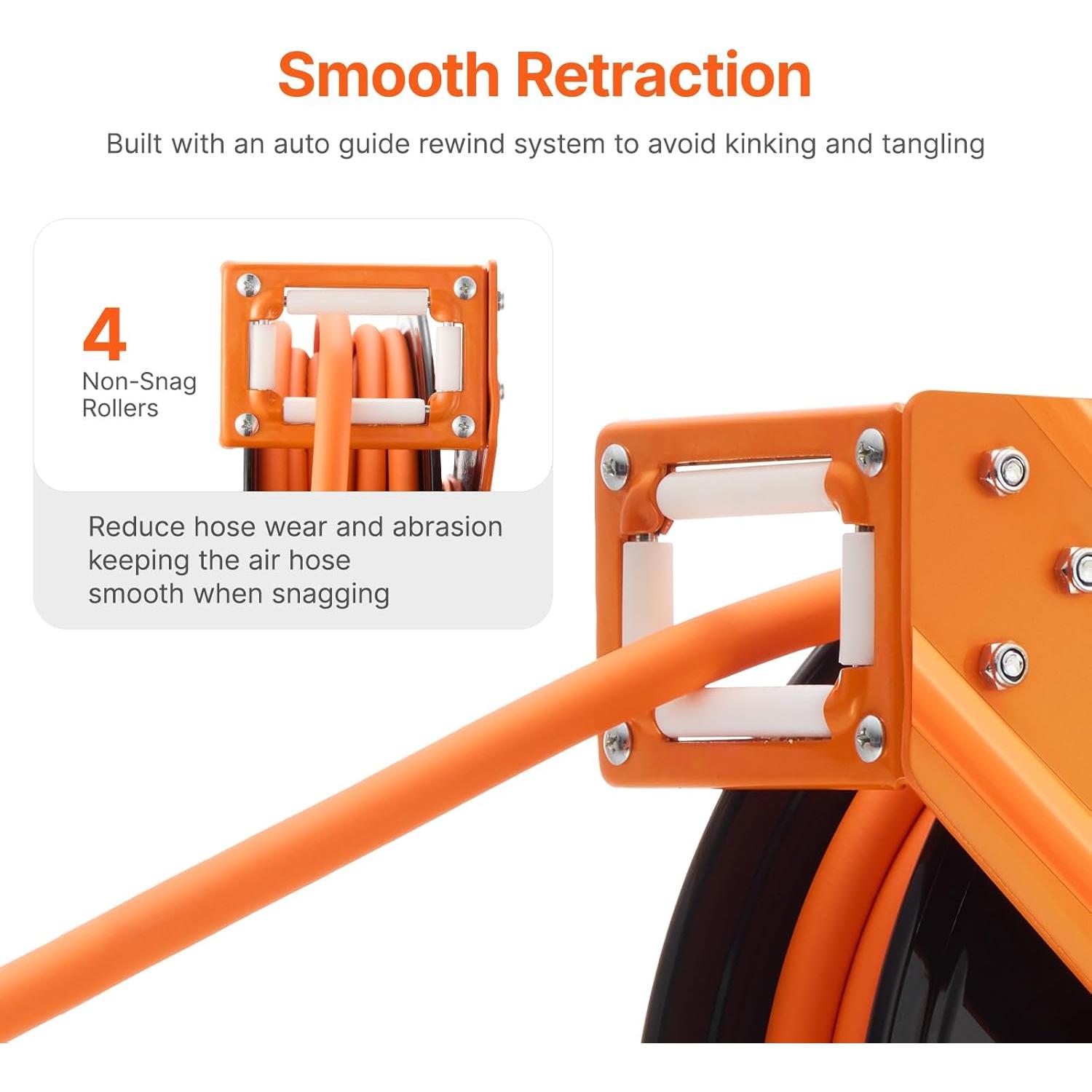 Carrete de Manguera de Aire Retráctil VEVOR 3/8" x 15m 300PSI