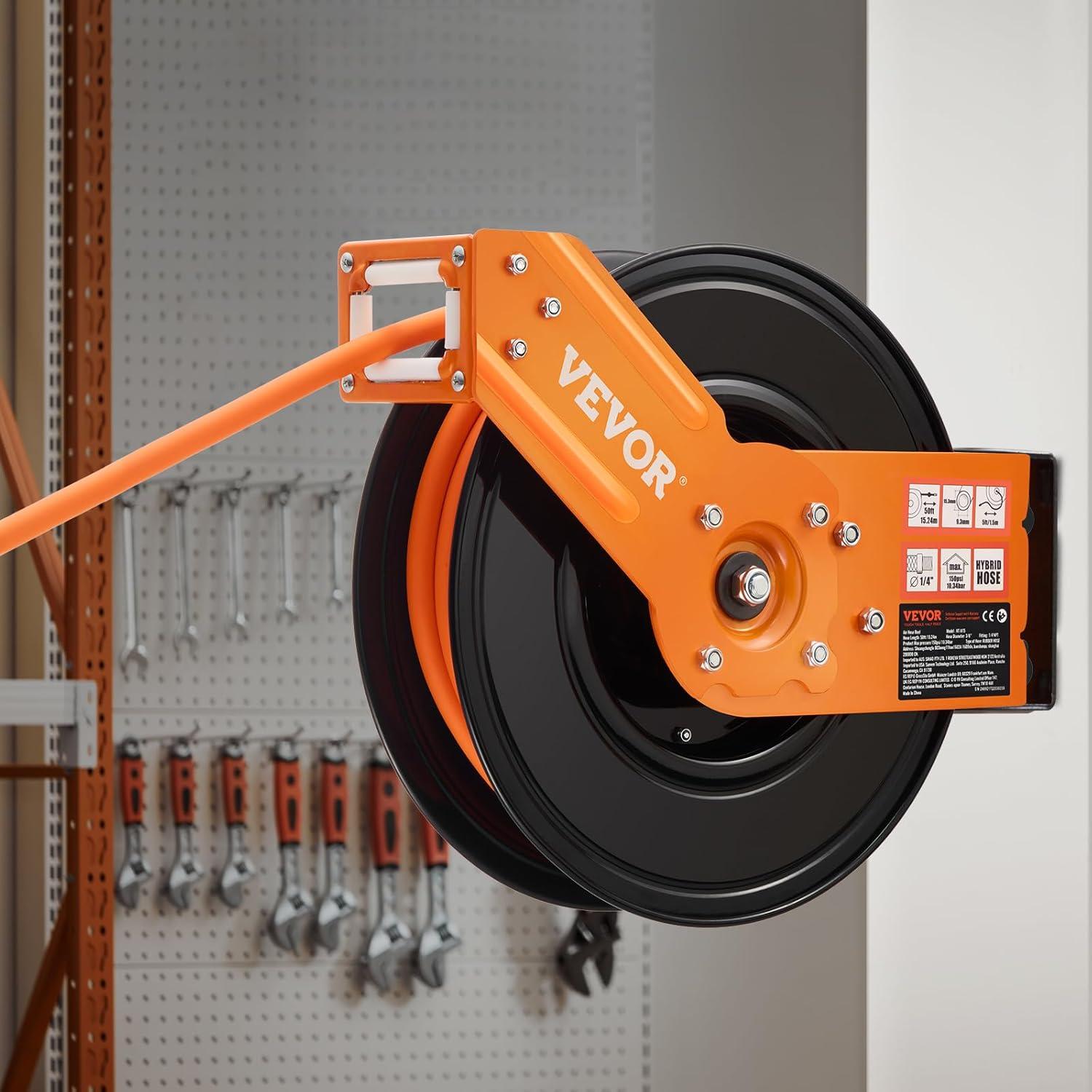 Carrete de Manguera de Aire Retráctil VEVOR 3/8" x 15m 300PSI