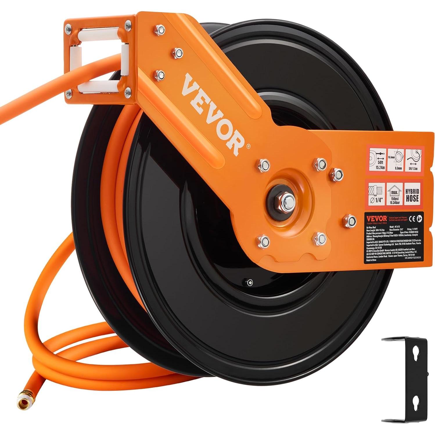Carrete de Manguera de Aire Retráctil VEVOR 3/8" x 15m 300PSI
