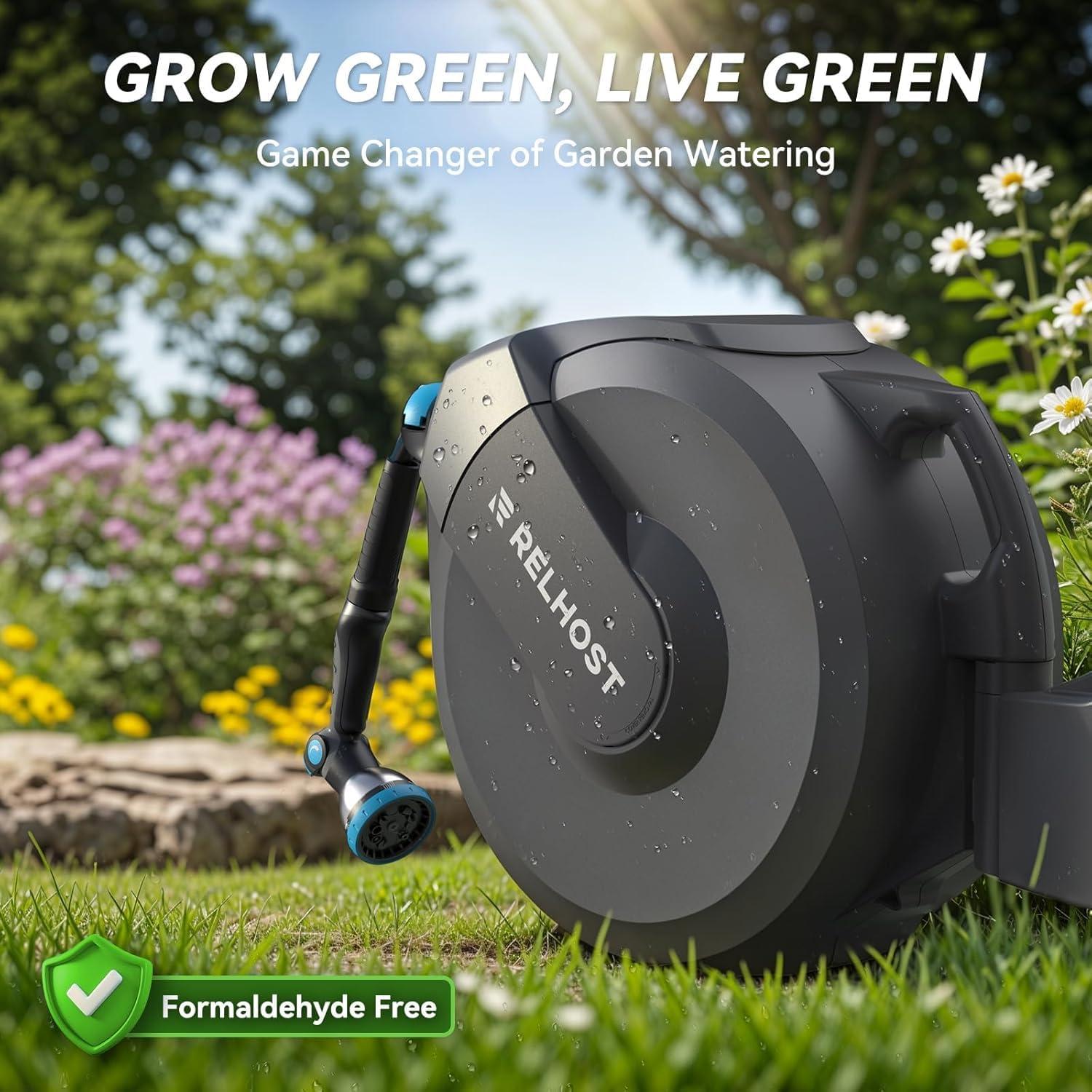 Carrete de Manguera Retráctil Relhost 5/8" x 20m Automático