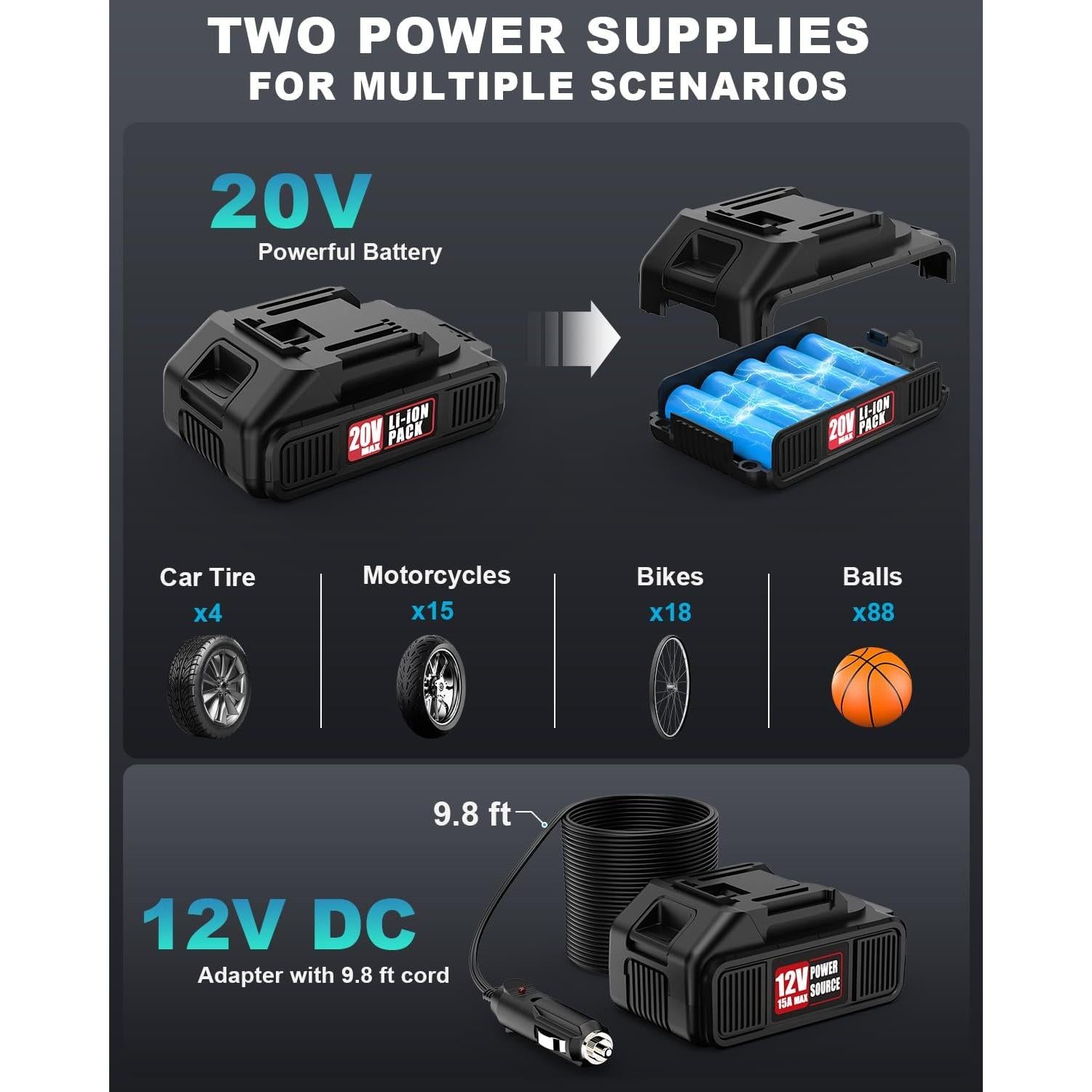 Compresor de Aire Inalámbrico Dormzie ST189CD 150 PSI 20V