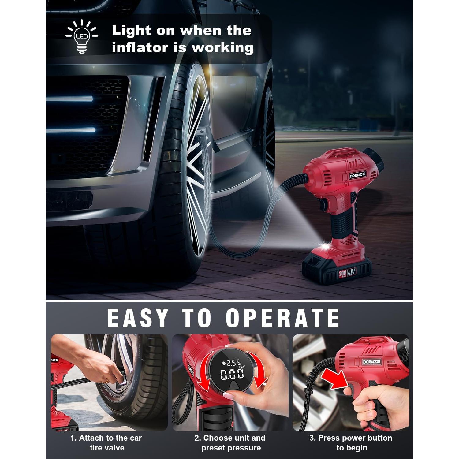 Compresor de Aire Inalámbrico Dormzie ST189CD 150 PSI 20V