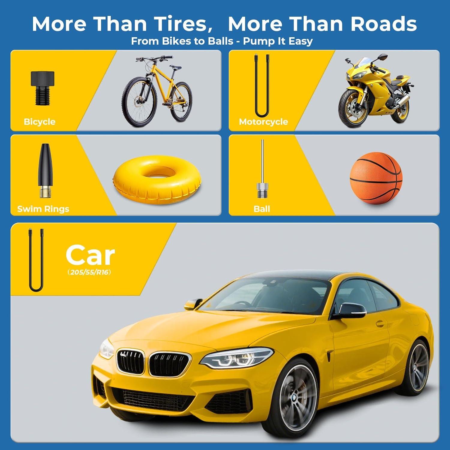 Compresor de Aire Portátil DWW DW17 150 PSI Inflador Neumáticos