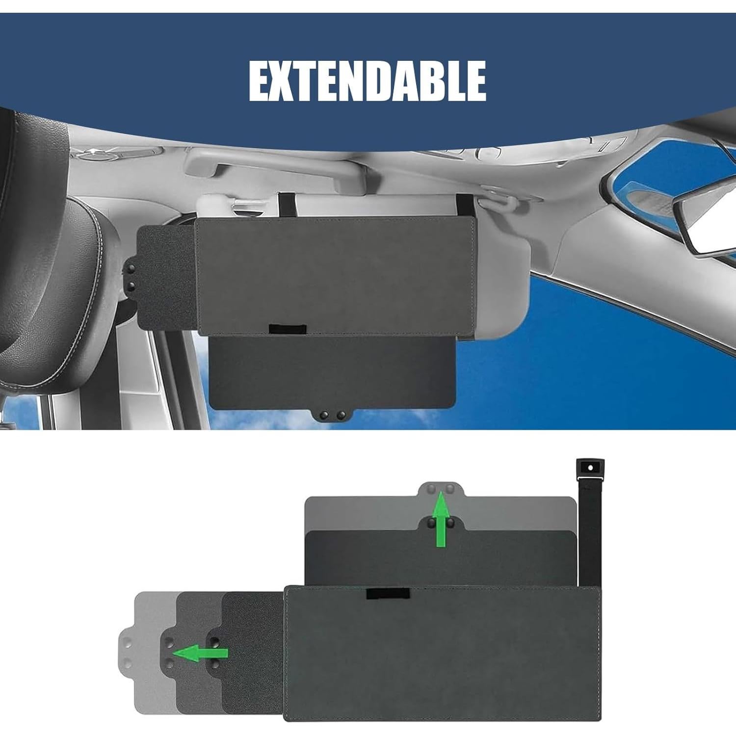 Extensor de Visera Solar MLY 30.99x14.99cm Ajustable Negro