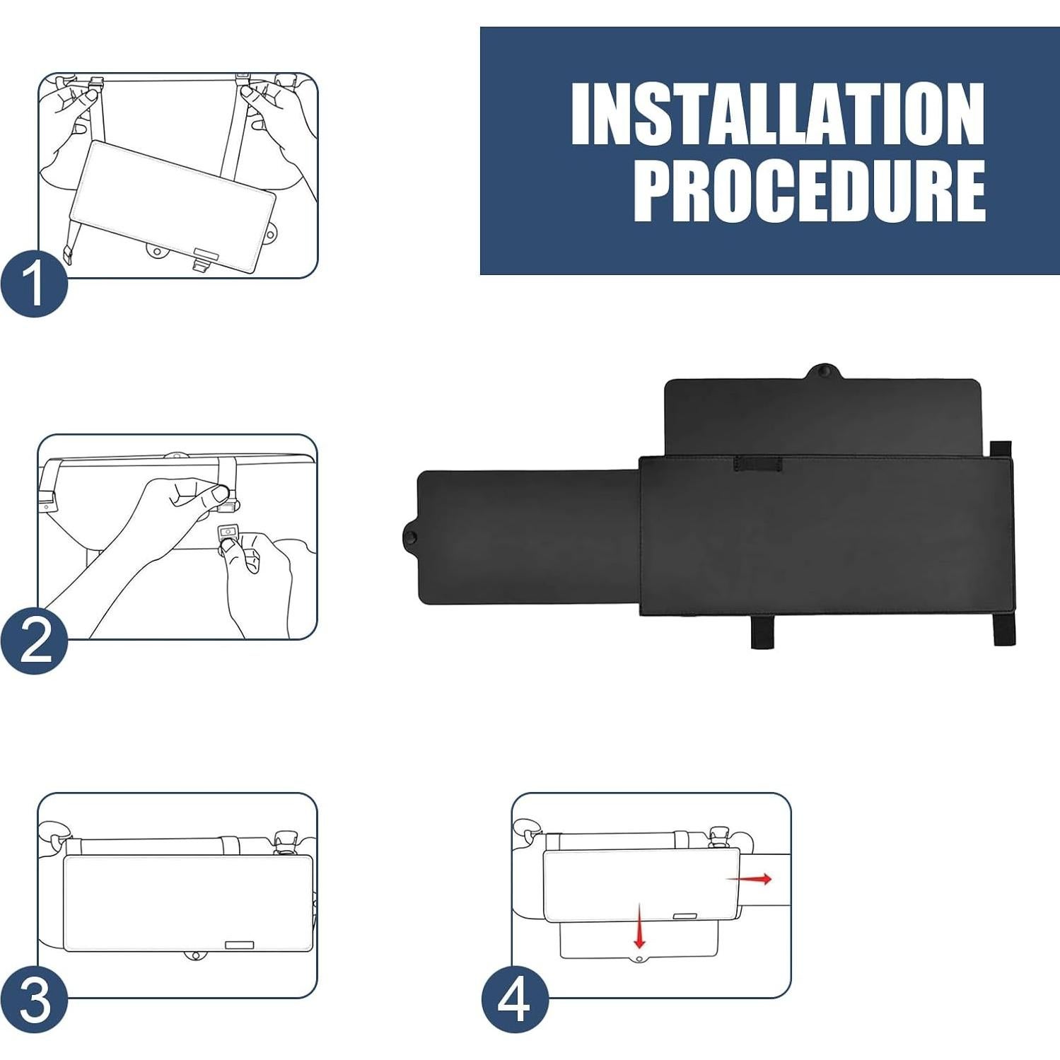Extensor de Visera Solar MLY 30.99x14.99cm Ajustable Negro