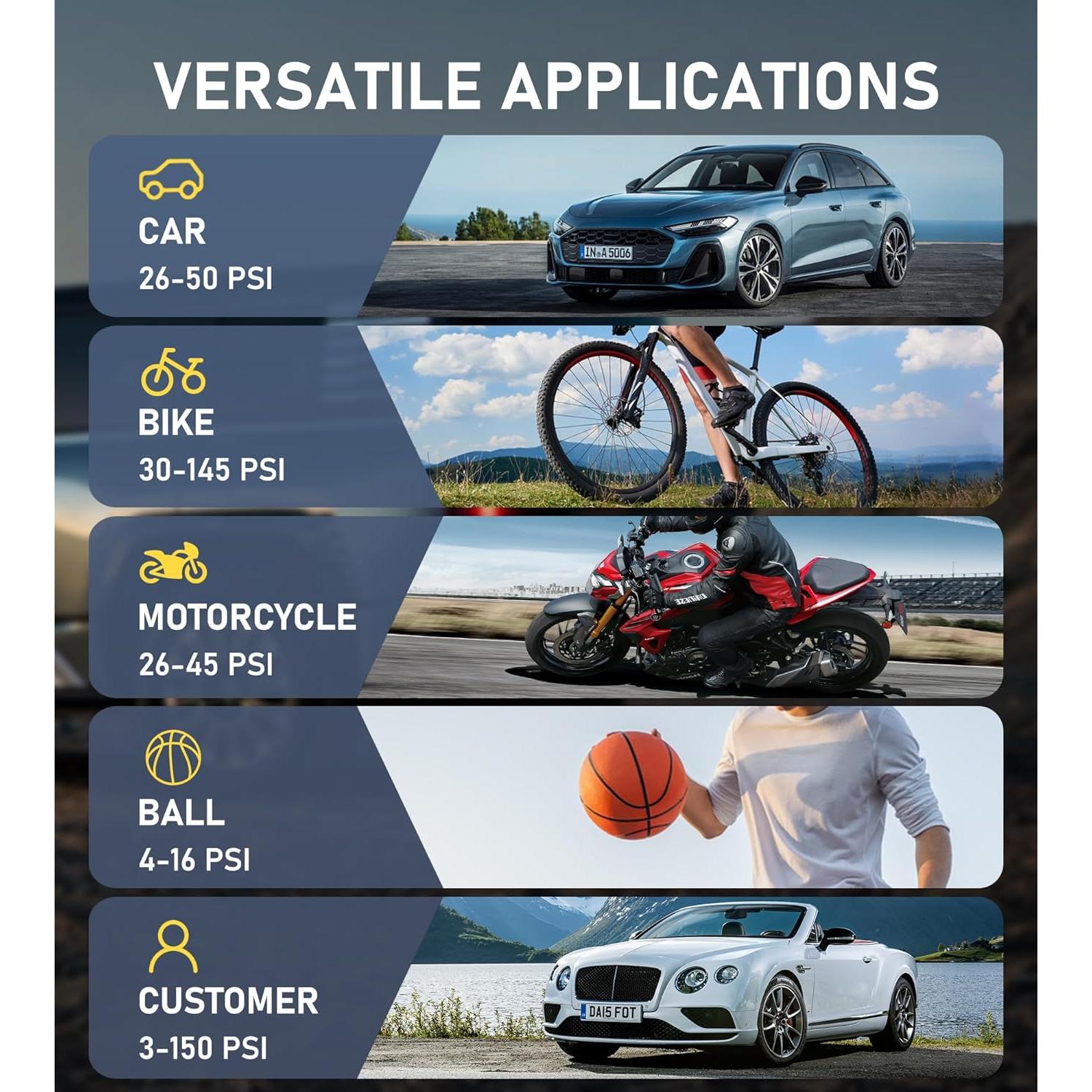 Compresor de Aire Portátil InflaVive ATJ-8766 150 PSI