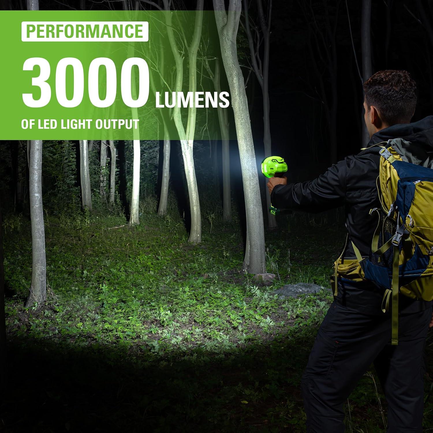 Inflador Inalámbrico Greenworks 24V con Luz LED y Batería 2Ah