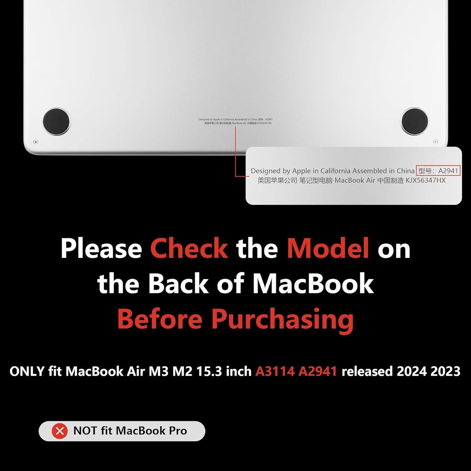 Funda MEEgoodo para MacBook Air 15.3" M4/M3/M2 2023-2025