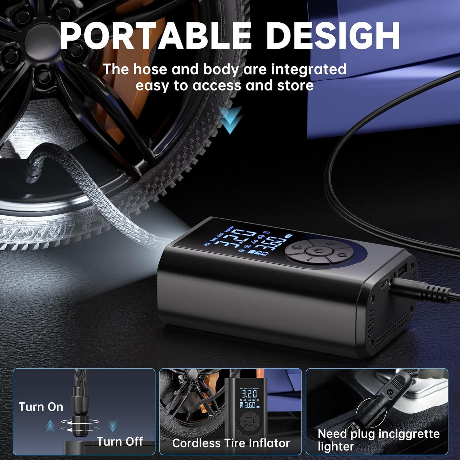 Compresor de Aire Portátil FTSAONG 150 PSI con Manómetro Digital