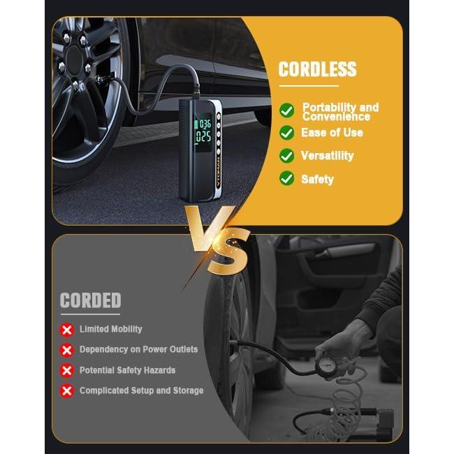 Compresor de Aire Portátil VTOMAN X6 Pro 160 PSI con Luz LED