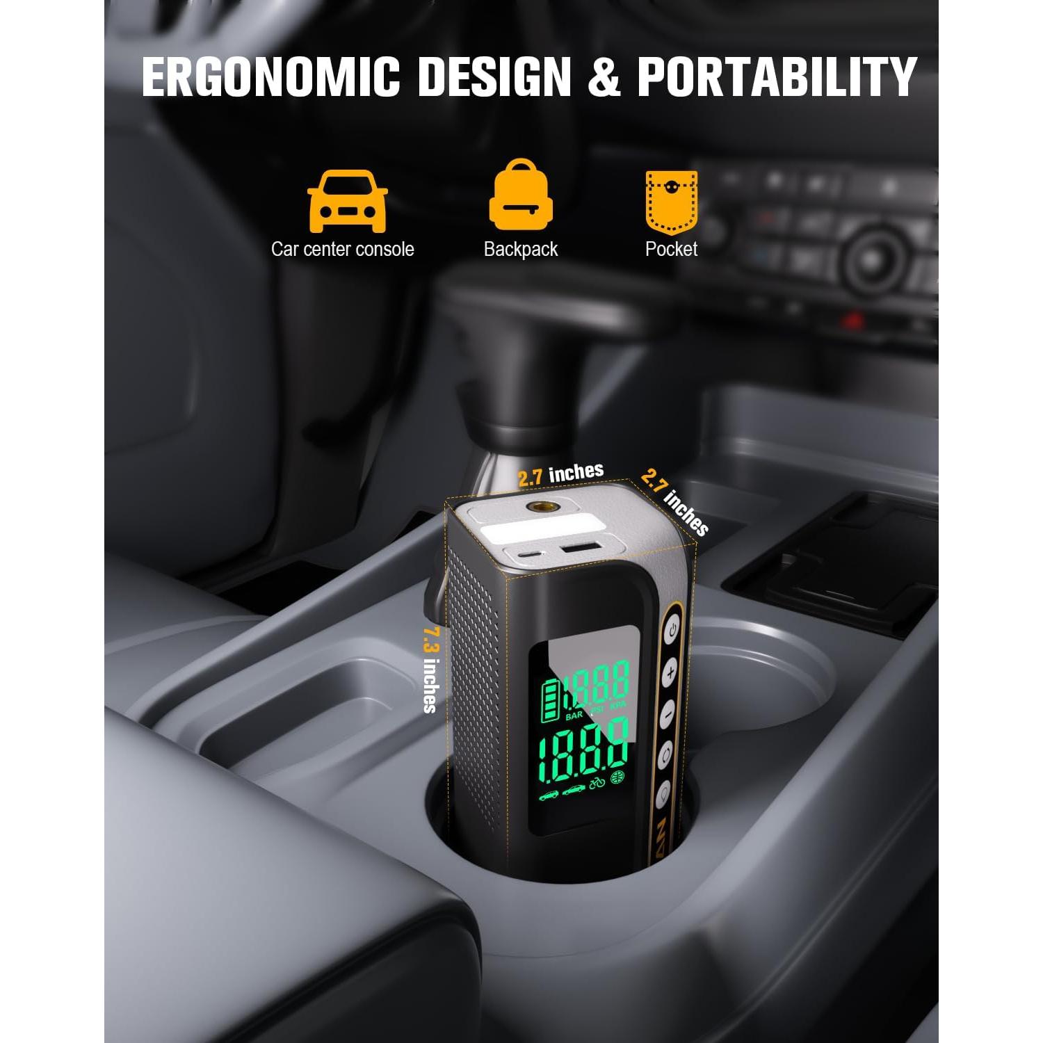 Compresor de Aire Portátil VTOMAN X6 Pro 160 PSI con Luz LED