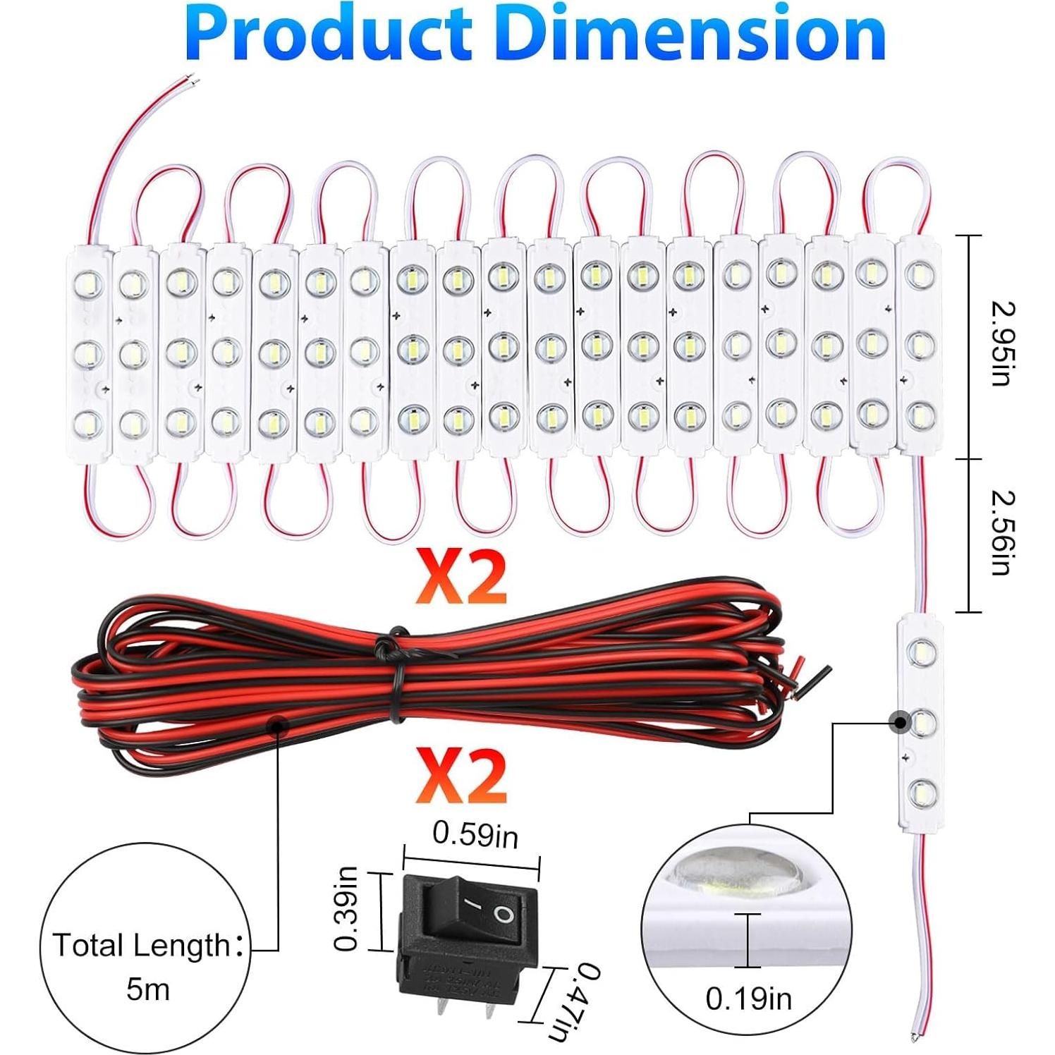 Kit de Luz Interior LED 12V Linkstyle 120 LEDs Impermeable
