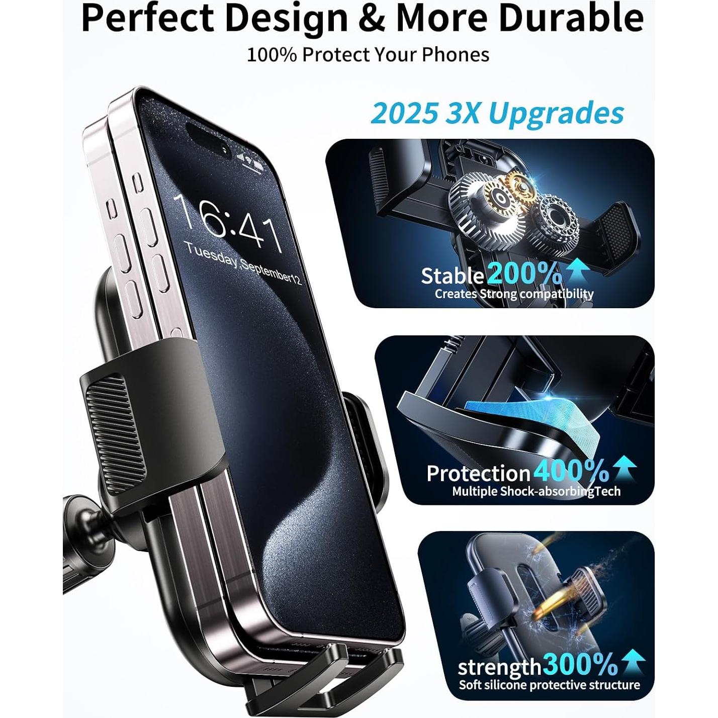 Soporte de Teléfono para Coche NIYEVN con Clip de Metal Ajustable