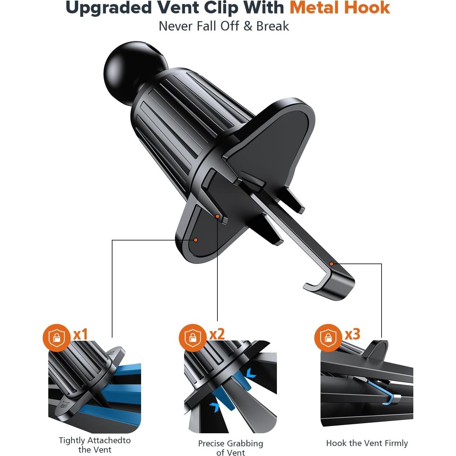 Soporte de Teléfono para Coche NIYEVN con Clip de Metal Ajustable