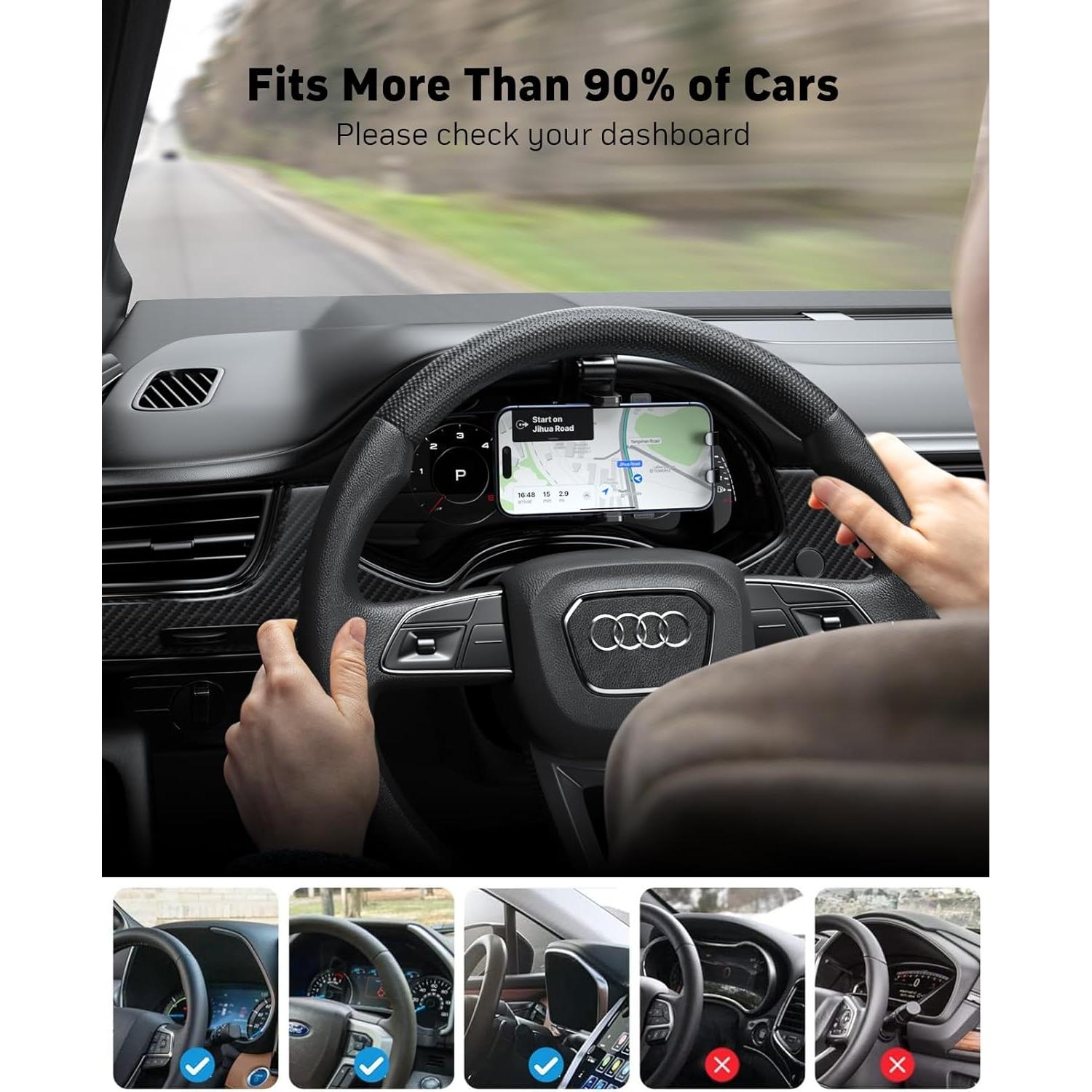 Soporte para teléfono en auto NIYEVN con rotación 360°