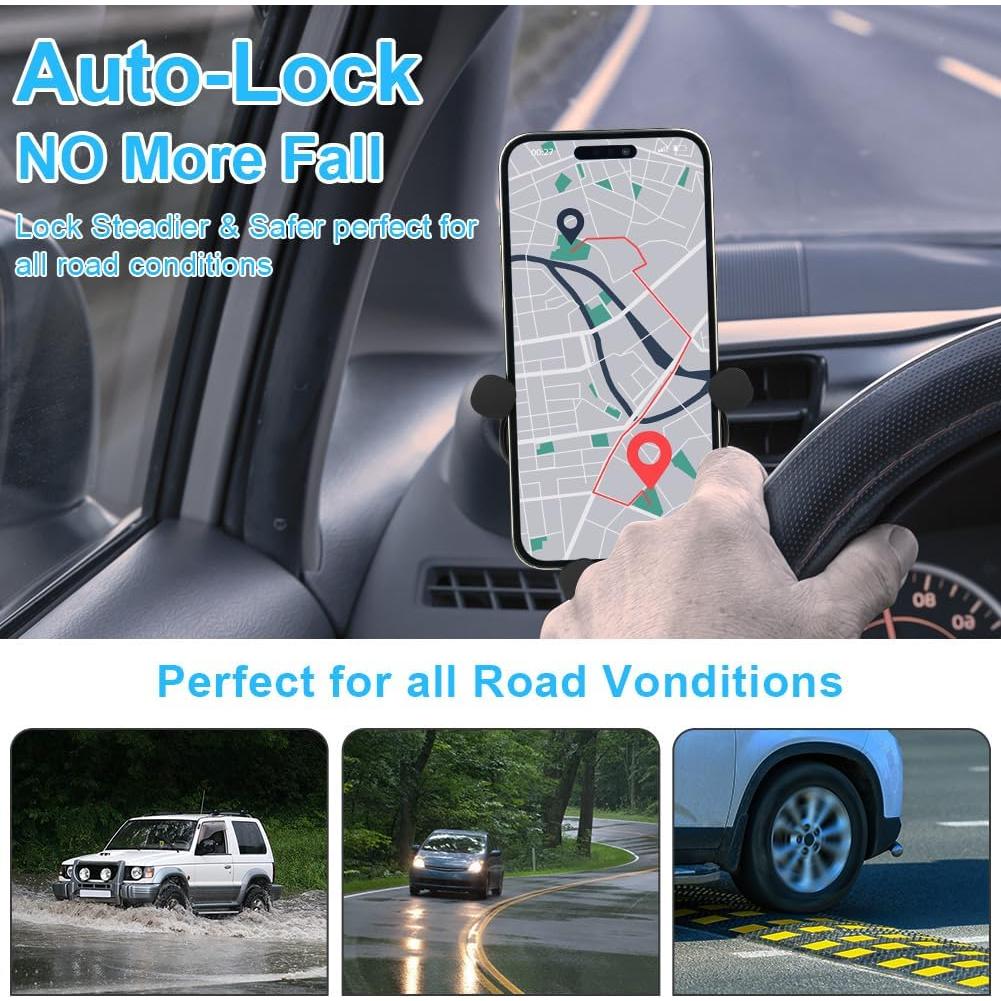 Soporte para teléfono de coche Ouuze Q1-3555195, negro