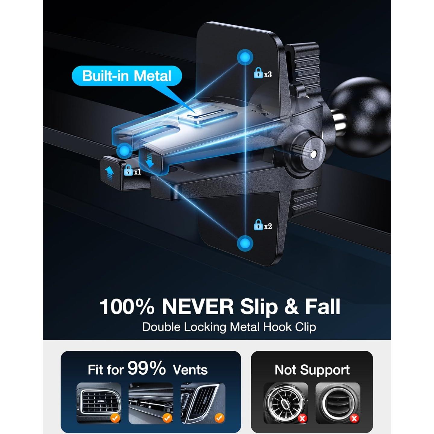 Soporte de Coche MagSafe AKEsepe con Rotación 360° - Negro