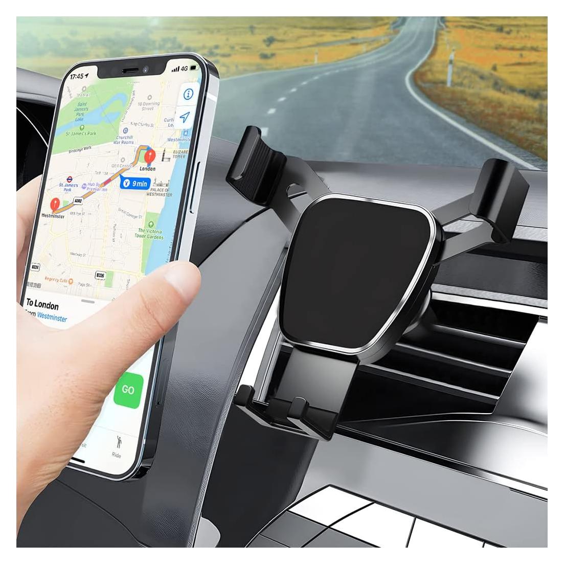 Soporte para Teléfono en Ventilación de Auto Moioee Negro