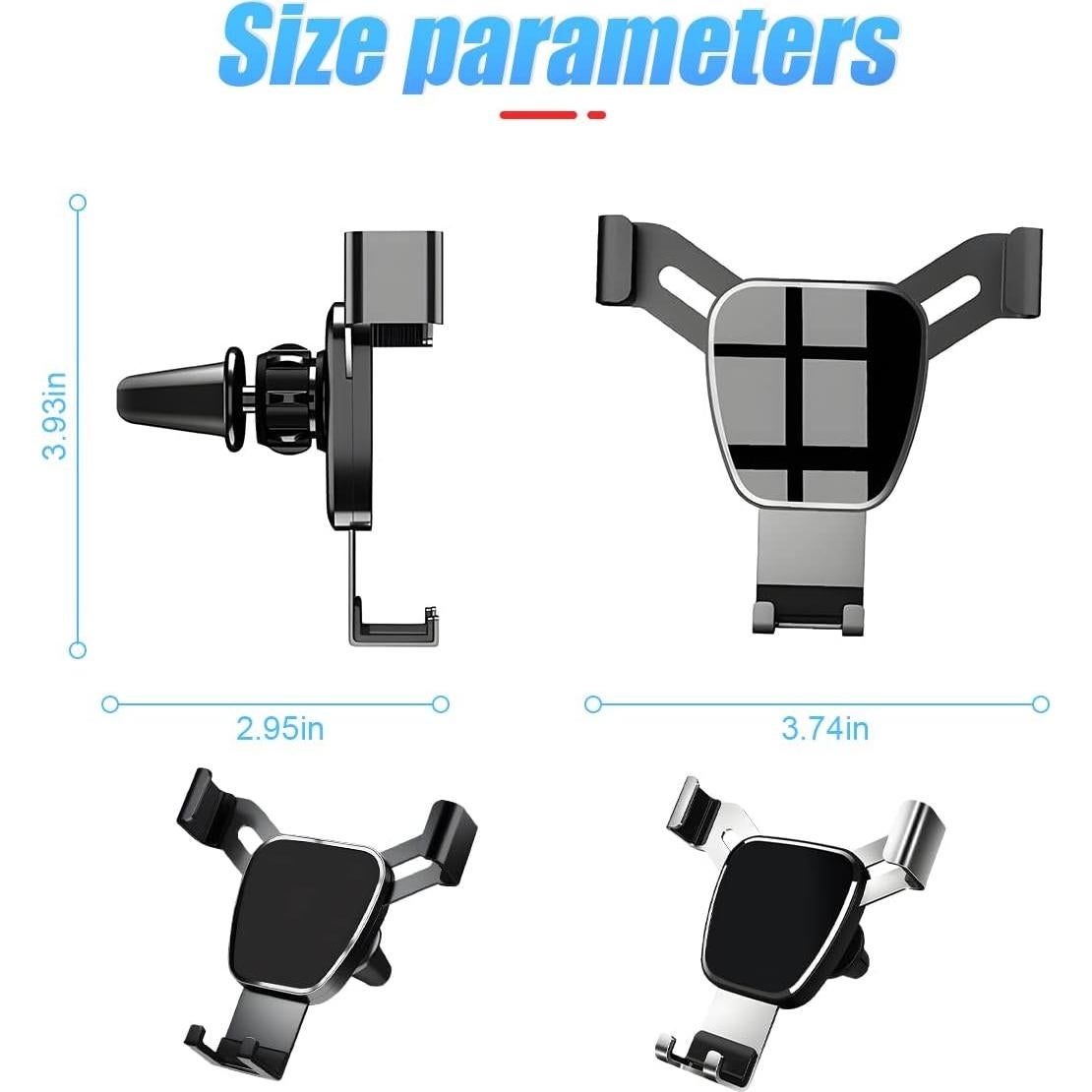 Soporte para Teléfono en Ventilación de Auto Moioee Negro