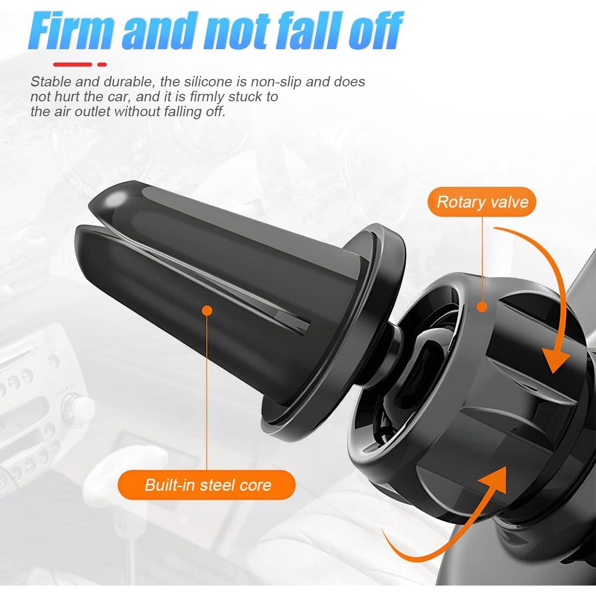 Soporte para Teléfono en Ventilación de Auto Moioee Negro