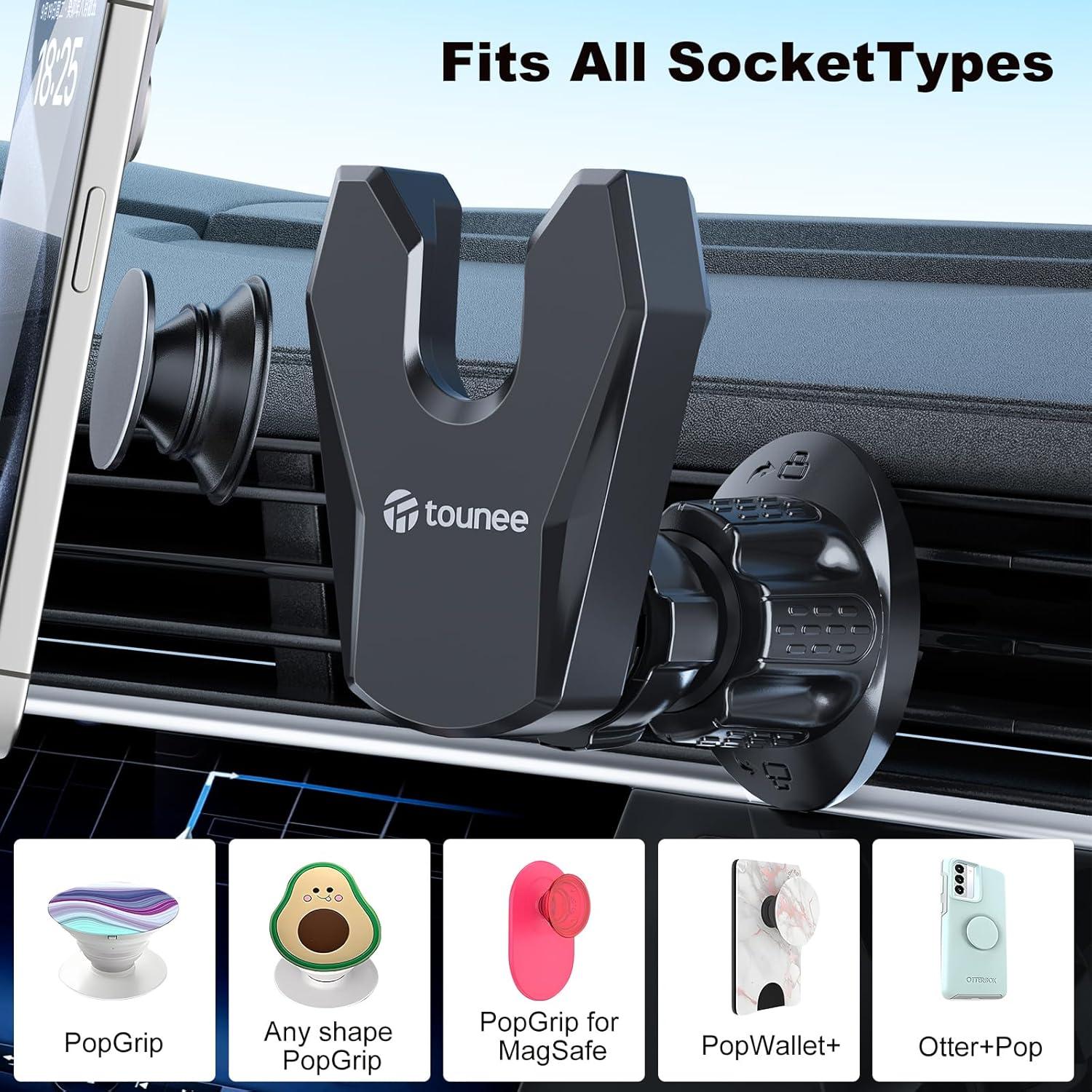 Soporte para Teléfono de Coche Tounee CP01 Negro con Rotación 360°