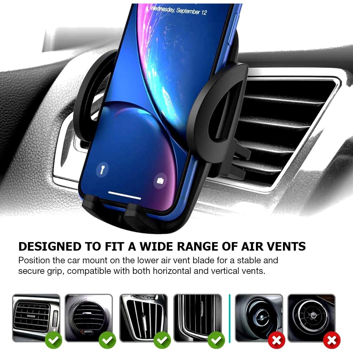 Soporte para Teléfono en Ventilación Styth Tech Ajustable Negro