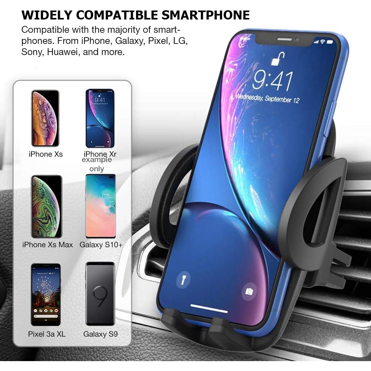 Soporte para Teléfono en Ventilación Styth Tech Ajustable Negro