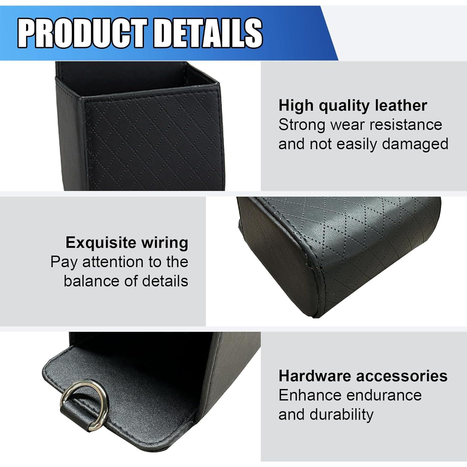 Bolsa de Almacenamiento para Ventilación de Auto UHANBUT - Cuero Negro