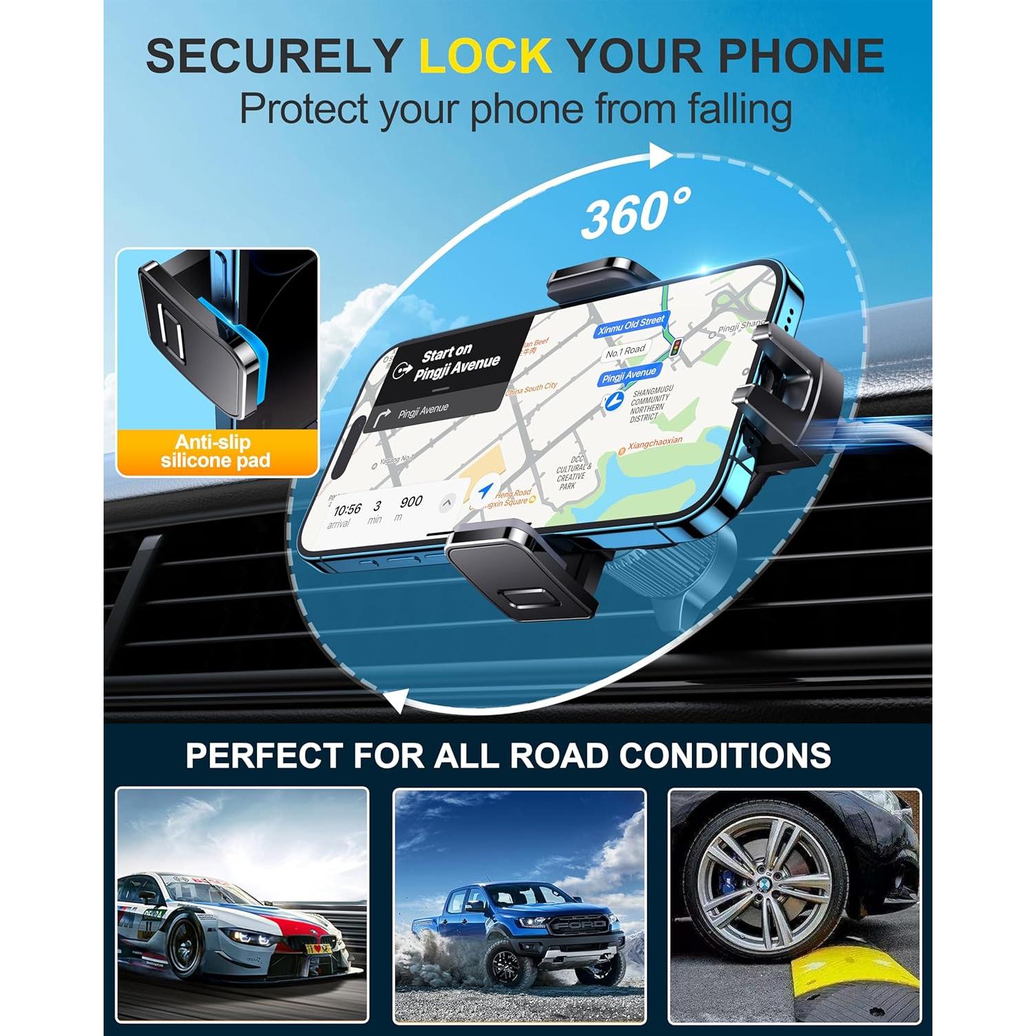 Cargador Inalámbrico para Auto Guceful 15W con Soporte Automático