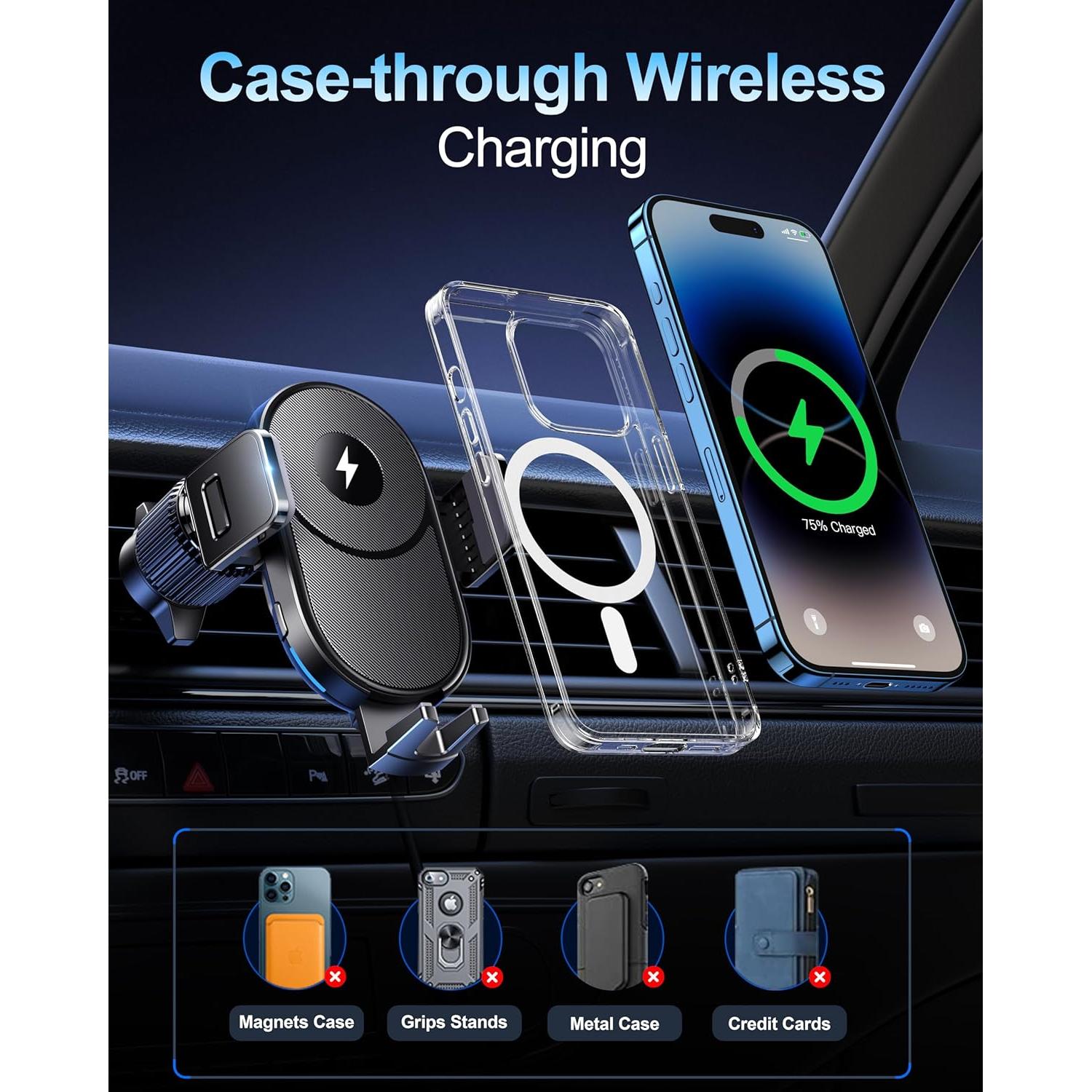 Cargador Inalámbrico para Auto Guceful 15W con Soporte Automático