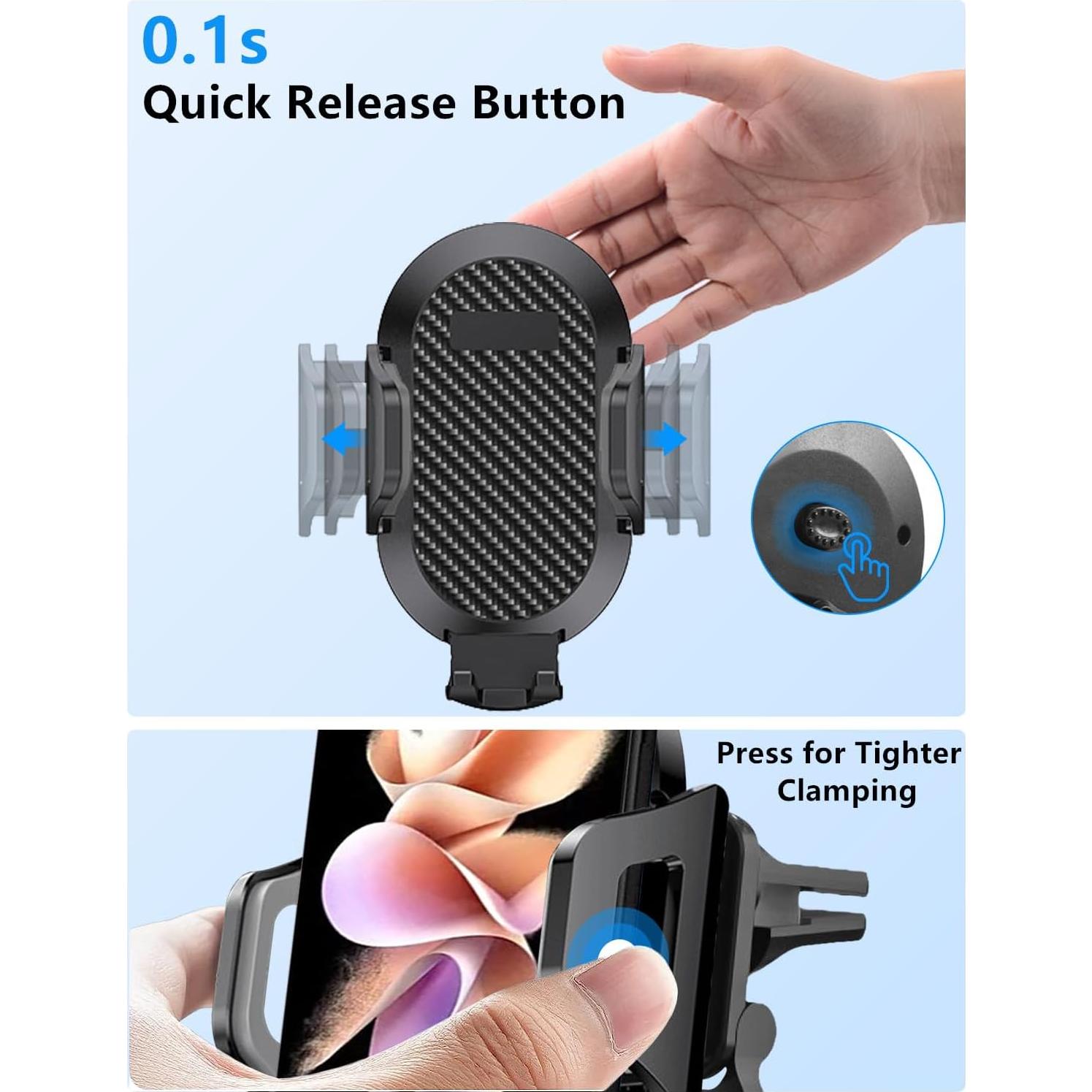 Soporte para teléfono de coche 3 en 1 Hunan C07A-C con cargador 60W