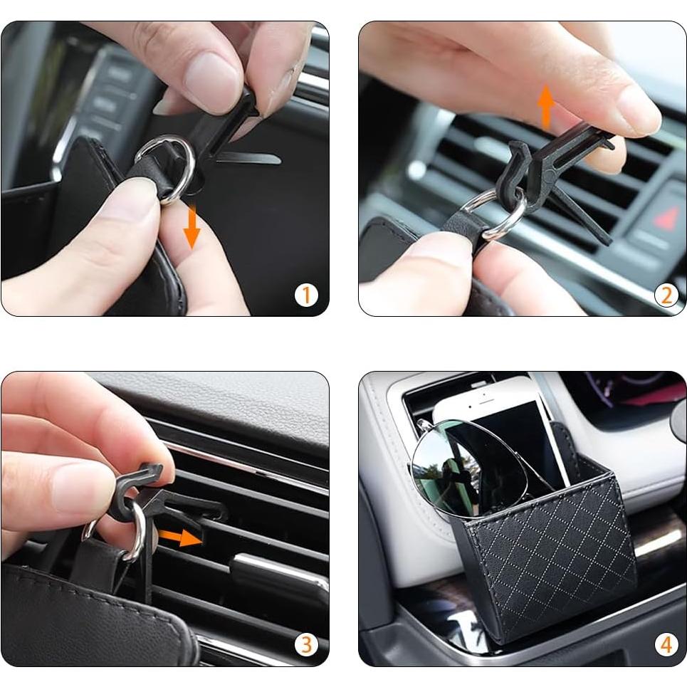 Bolsa de Almacenamiento para Ventilación de Auto Lwuey - Cuero Sintético