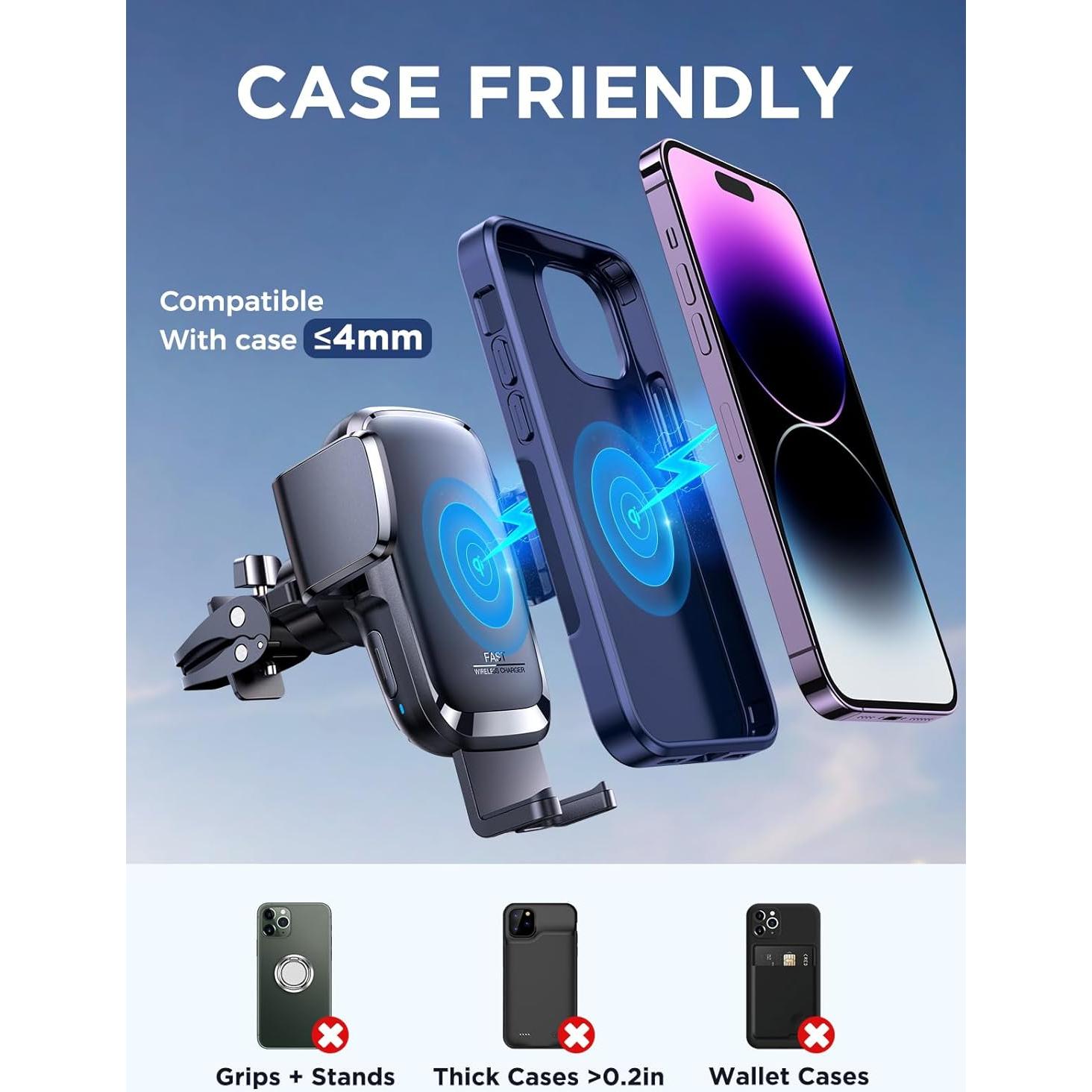 Cargador Inalámbrico para Auto JOYROOM 15W Qi Soporte Teléfono