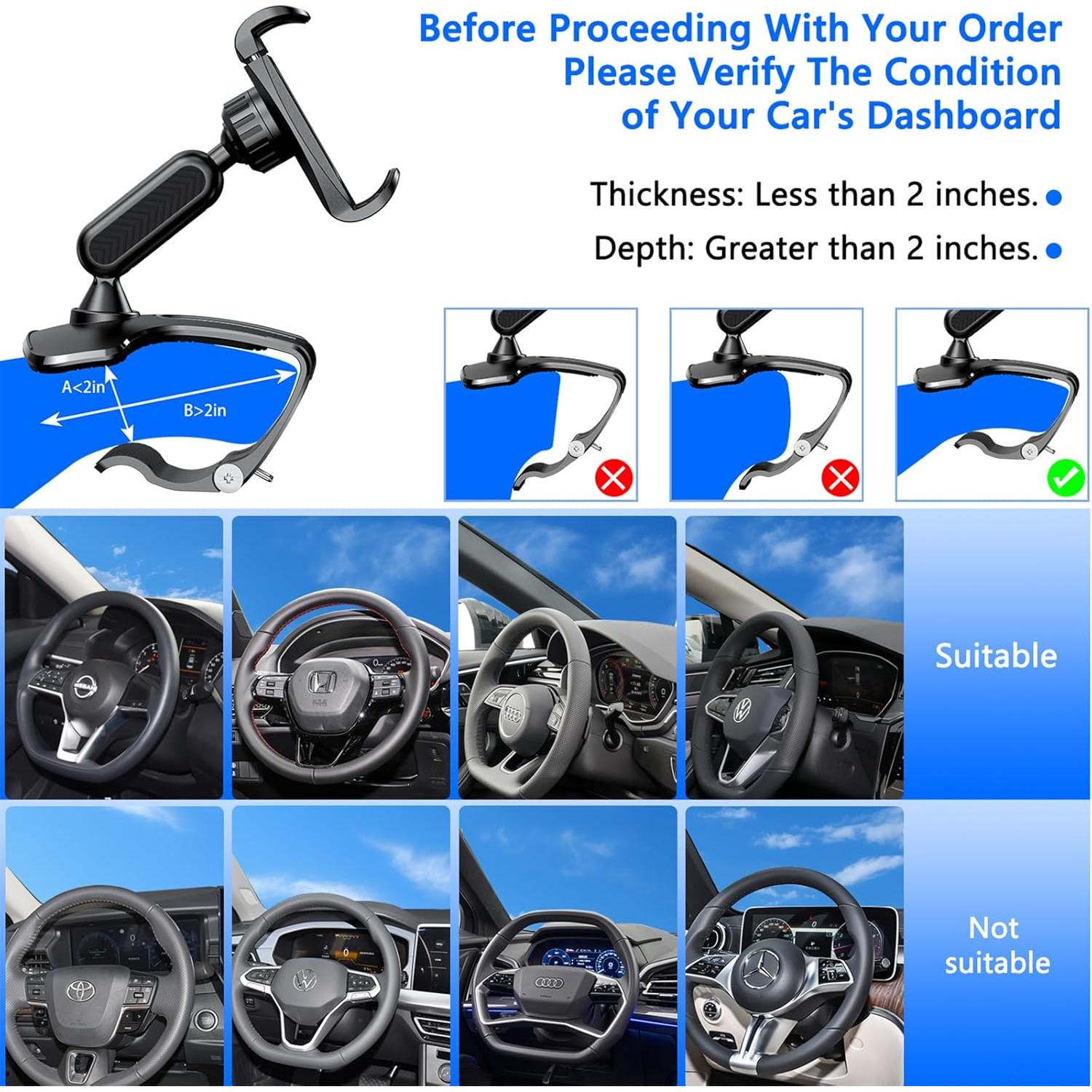 Soporte para teléfono en el coche RIEMKSL 360° Negro